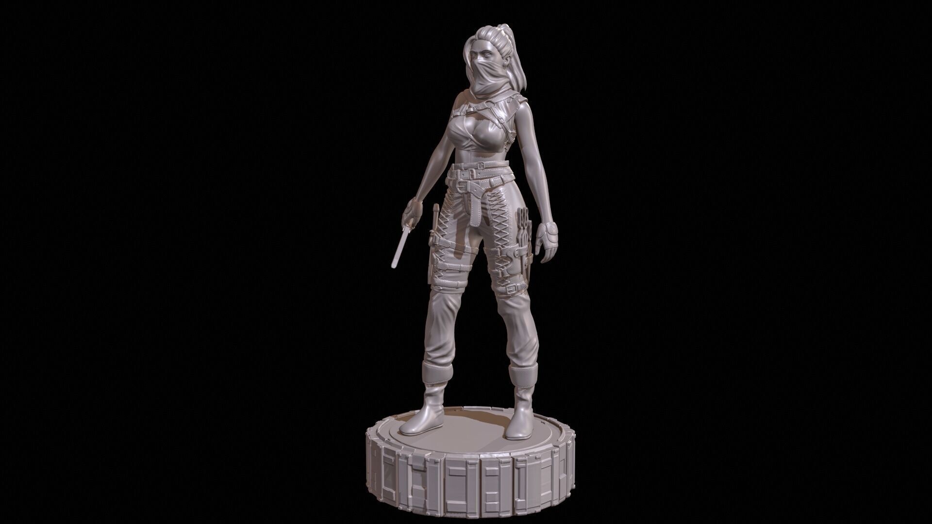Armed Female Warrior High Poly for 3D Print 3D print model_7