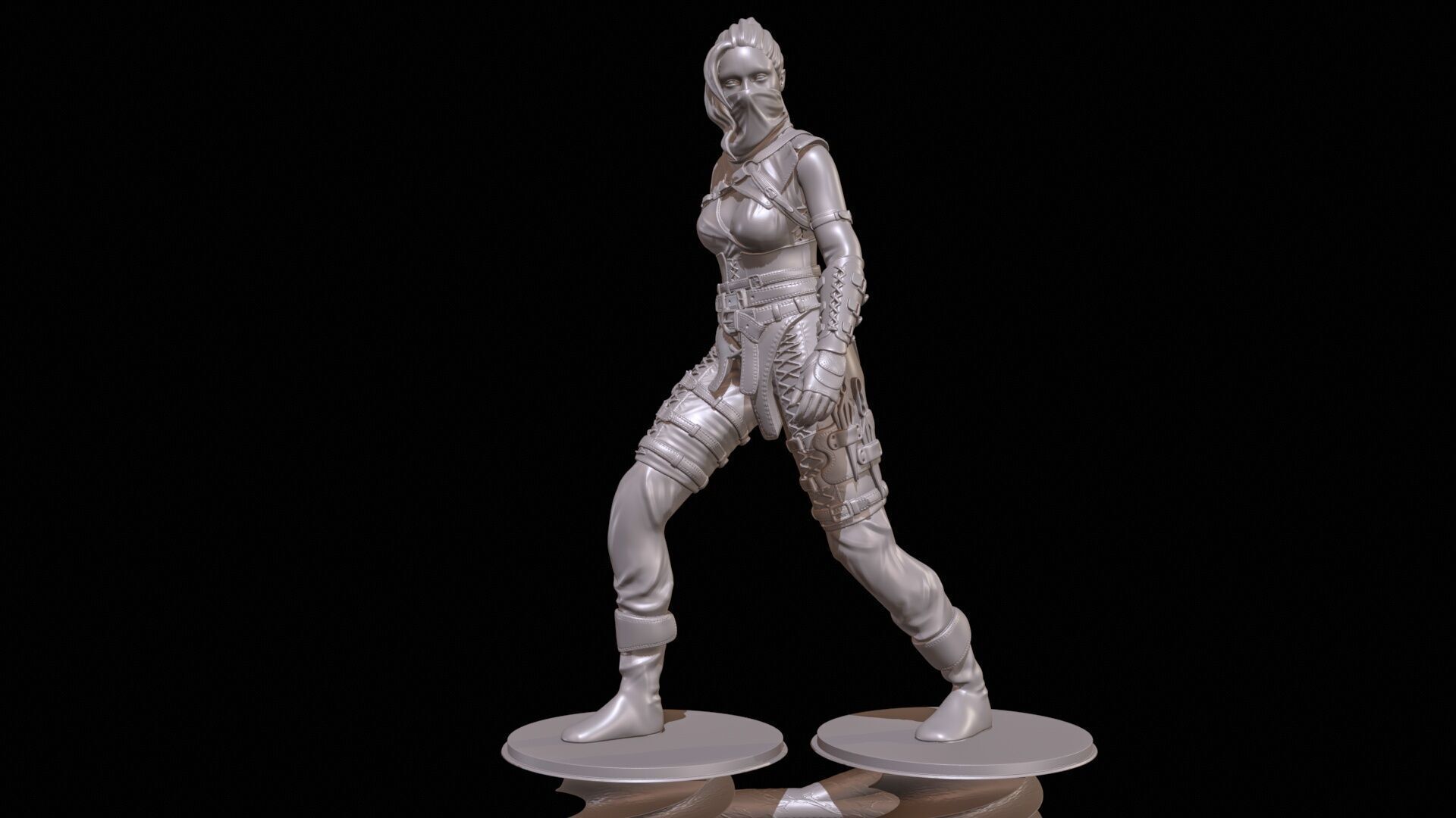 Armed Female Warrior High Poly for 3D Print 3D print model_2