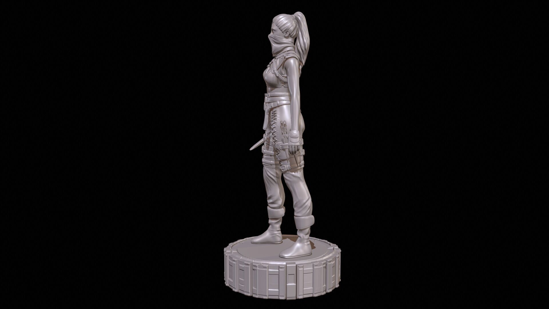 Armed Female Warrior High Poly for 3D Print 3D print model_8