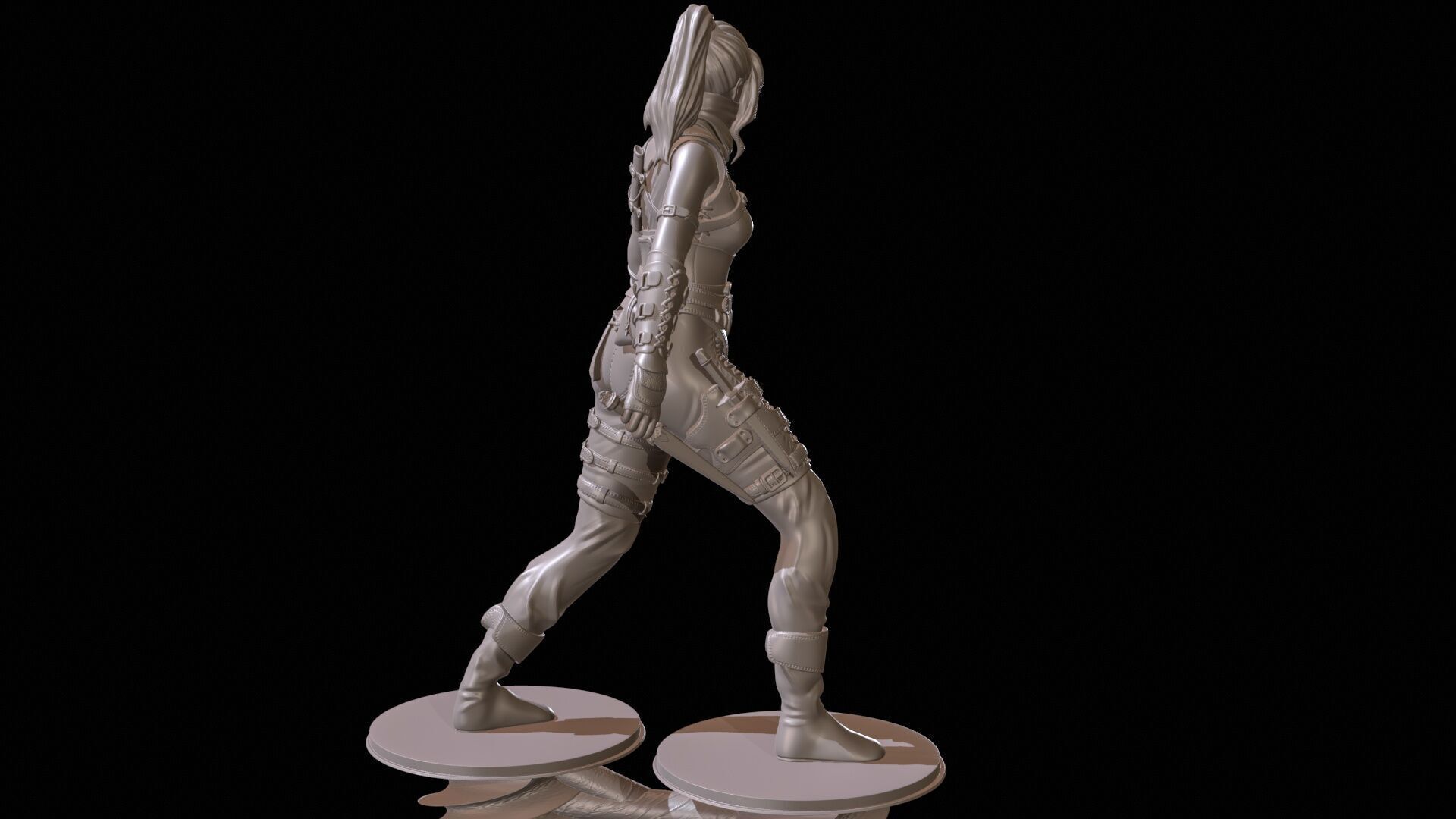 Armed Female Warrior High Poly for 3D Print 3D print model_4