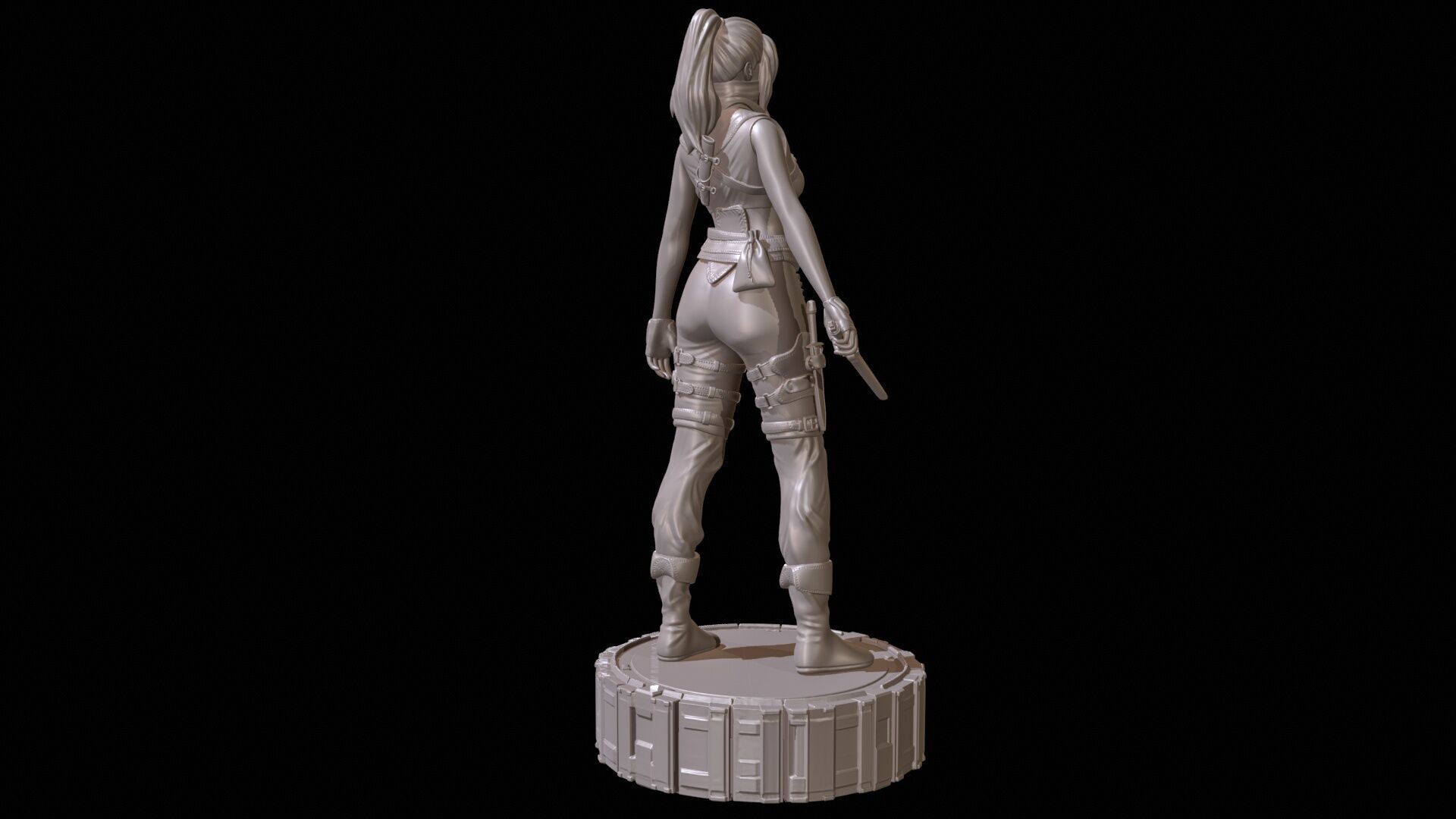 Armed Female Warrior High Poly for 3D Print 3D print model_10