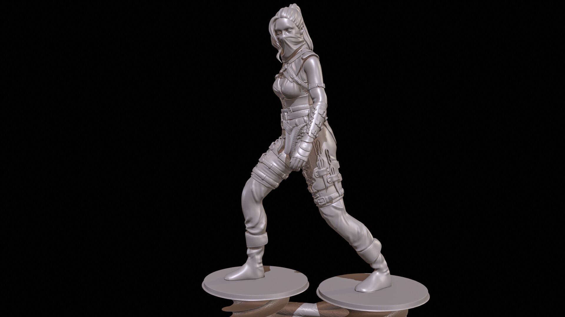 Armed Female Warrior High Poly for 3D Print 3D print model_6