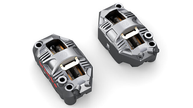 Brembo GP4 RS Caliper Low-poly 3D model 2