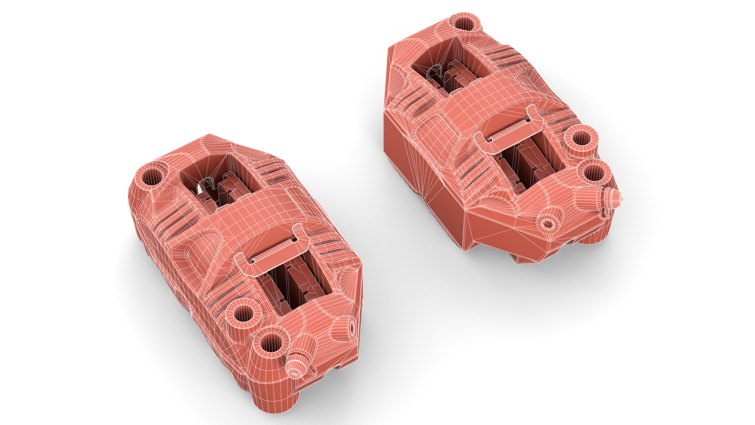 Brembo GP4 RS Caliper Low-poly 3D model_12