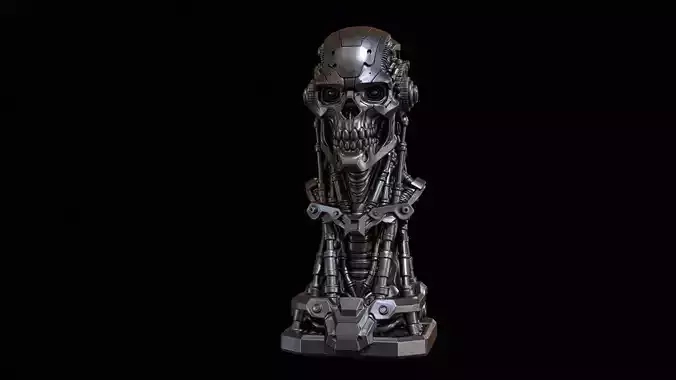 Cyber Reaper Bust High Poly for 3D Print 3D print model