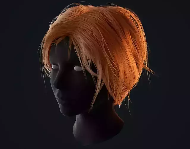 Female Haircut 2 Low-poly 3D model