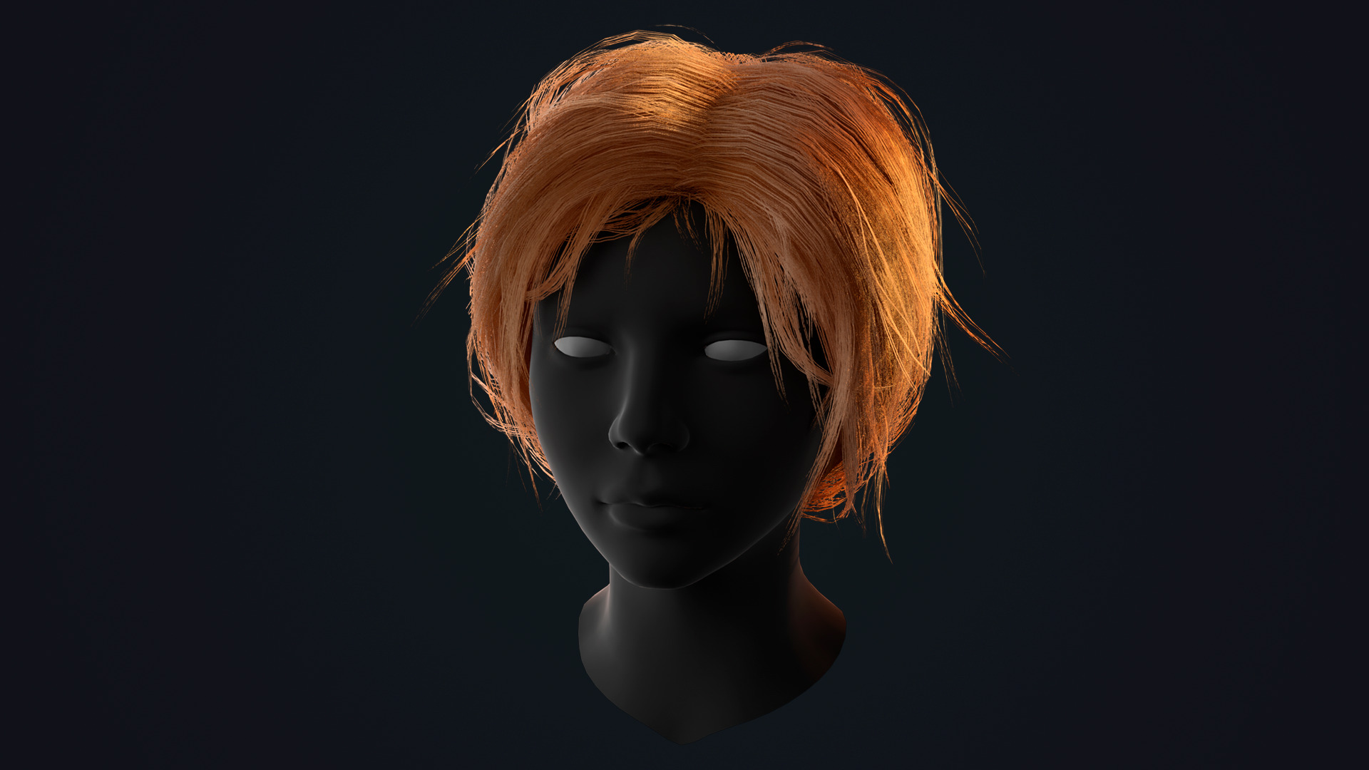 Female Haircut 2 Low-poly 3D model_3