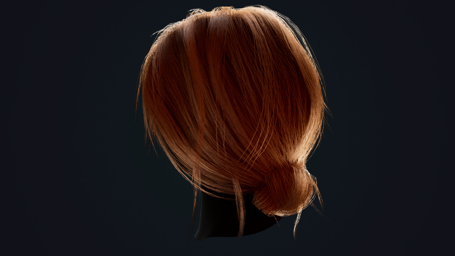 Female Haircut 2 Low-poly 3D model_4