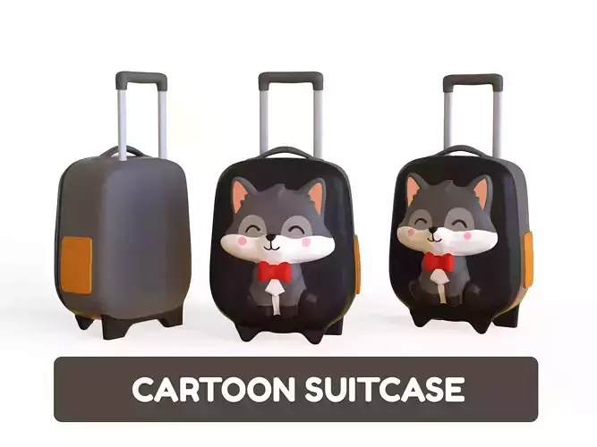 Low Poly - Suitcase Wolf Low-poly 3D model