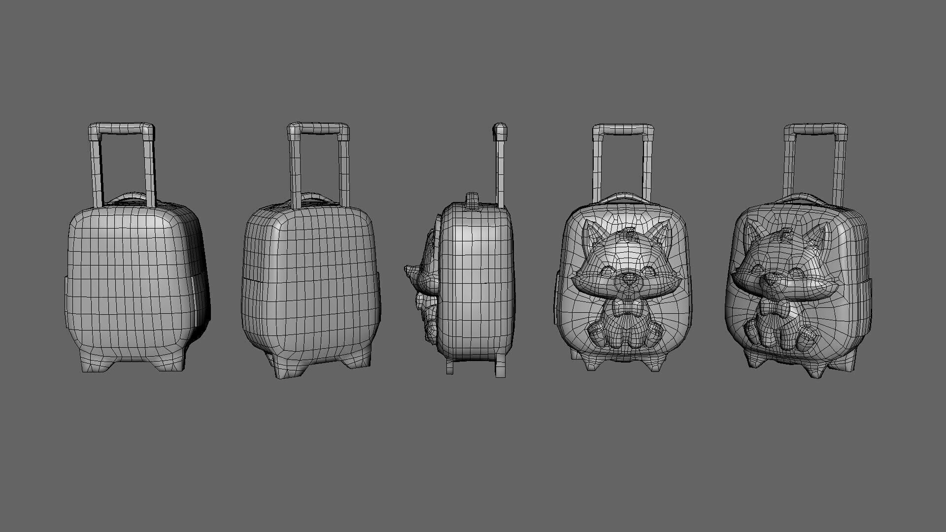 Low Poly - Suitcase Wolf Low-poly 3D model_6