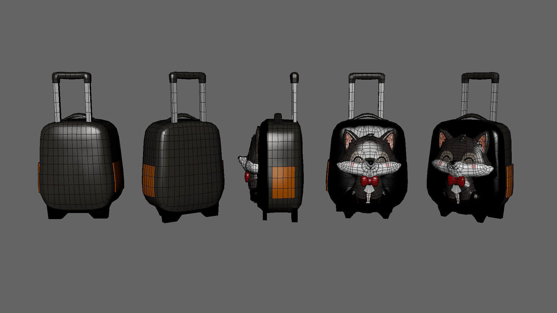 Low Poly - Suitcase Wolf Low-poly 3D model_7