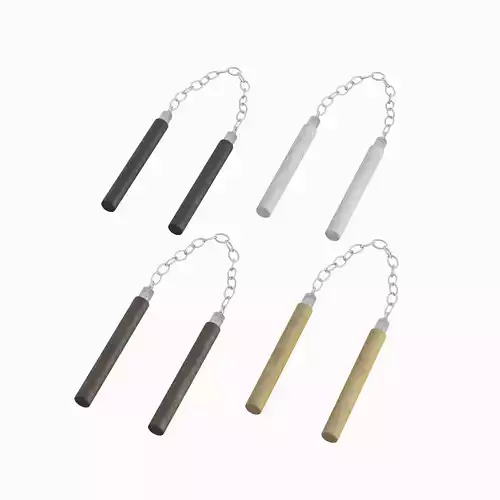 Leather Nunchaku Set 3D model