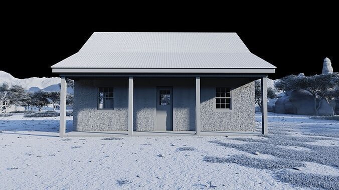 Vilage in forest-old house 3D model 7