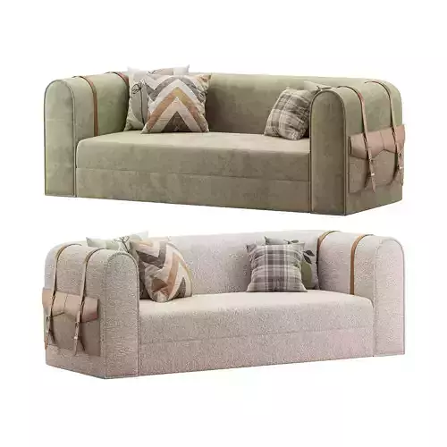 Modern White Boucle 3 Seater Sofa