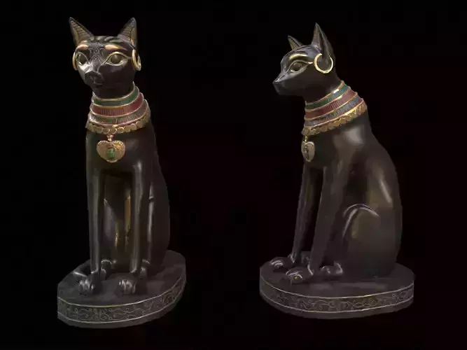 Egyptian Cat Statue PBR