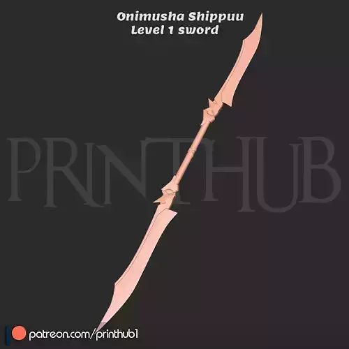 Shippuu Sword Level 1  Onimusha Fan Art  Cosplay Prop STL File