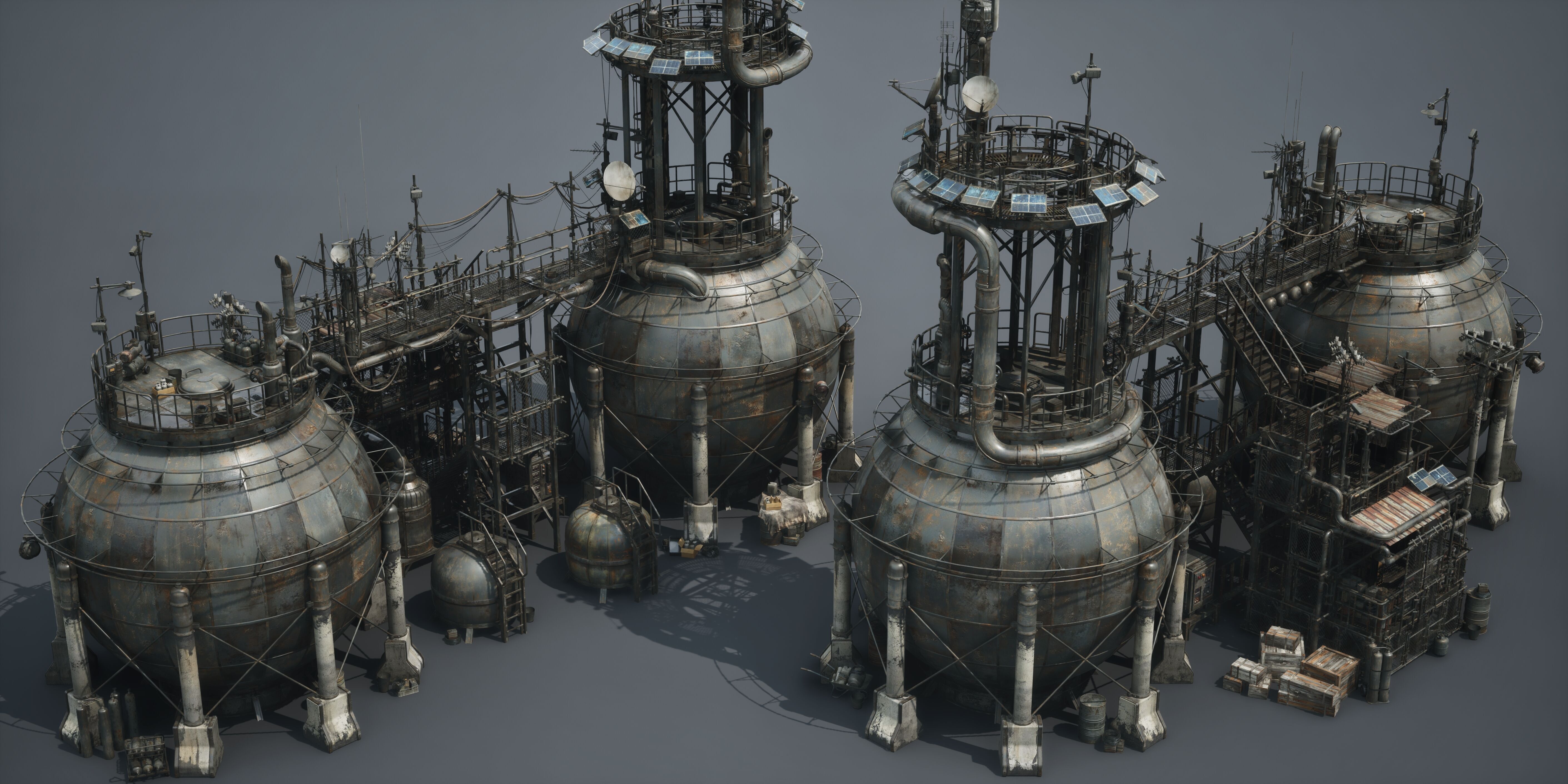 Post Apocalypse Survivor Environment Kitbash set 3D model_62