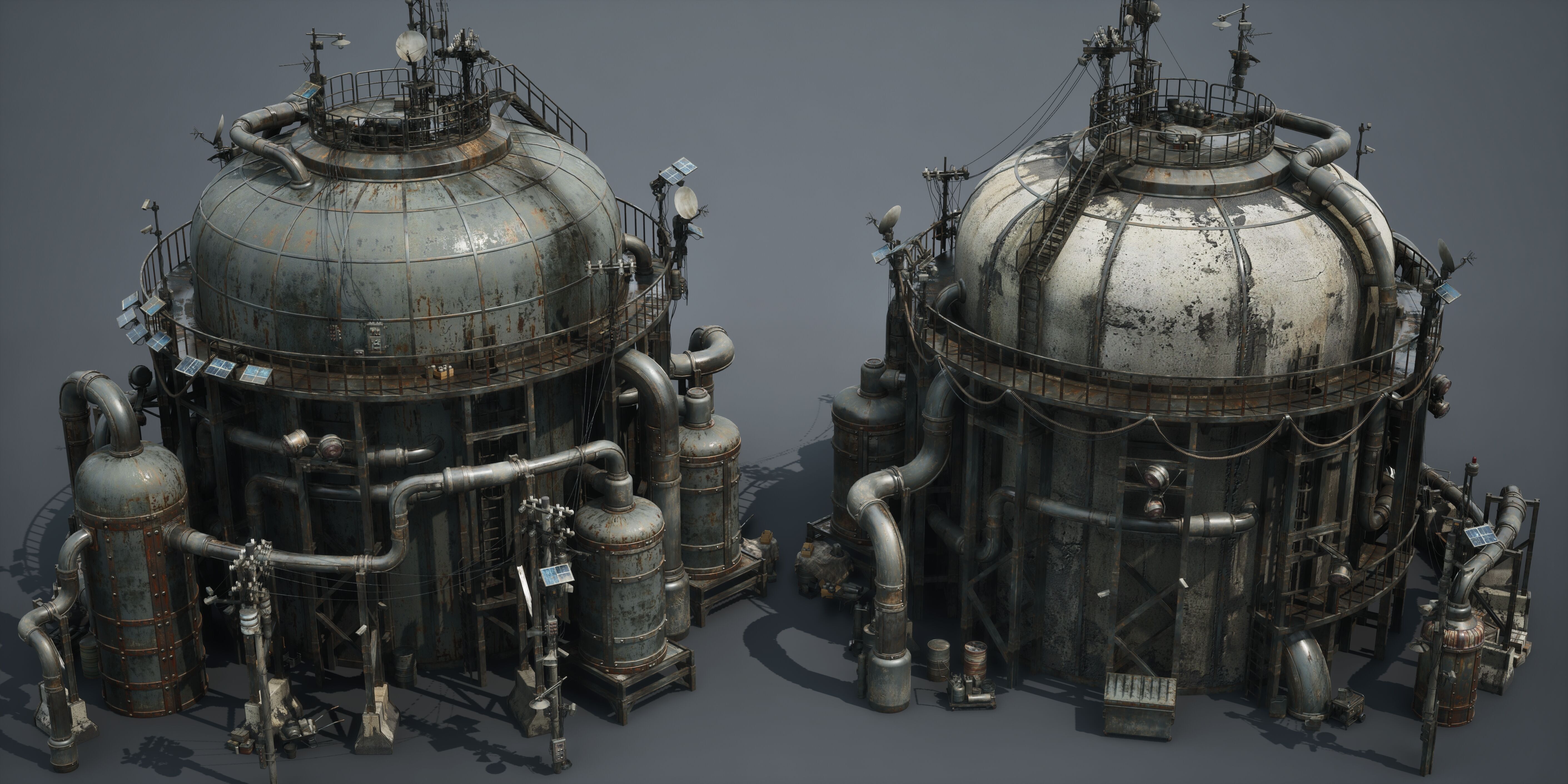 Post Apocalypse Survivor Environment Kitbash set 3D model_65