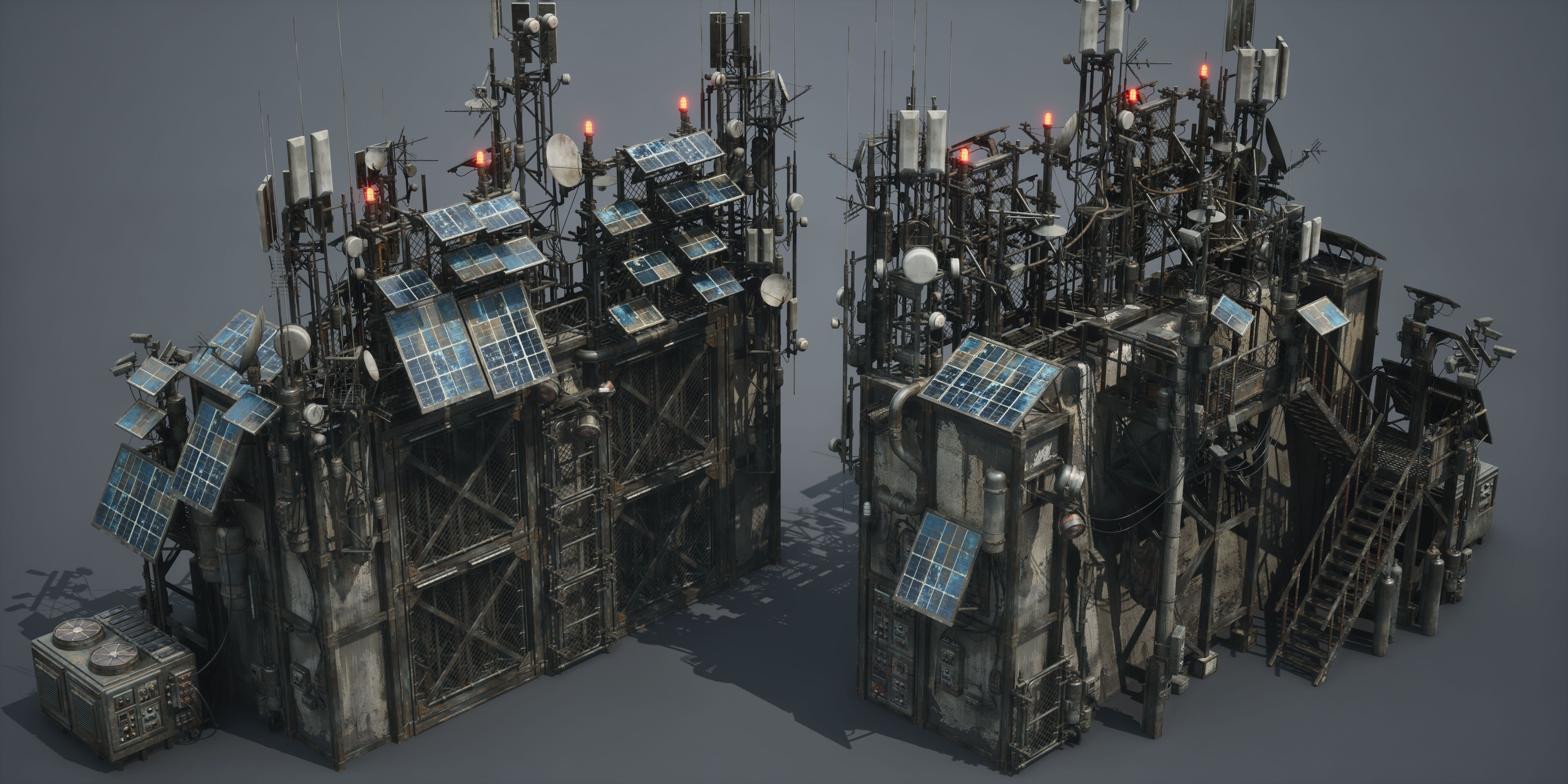 Post Apocalypse Survivor Environment Kitbash set 3D model_52