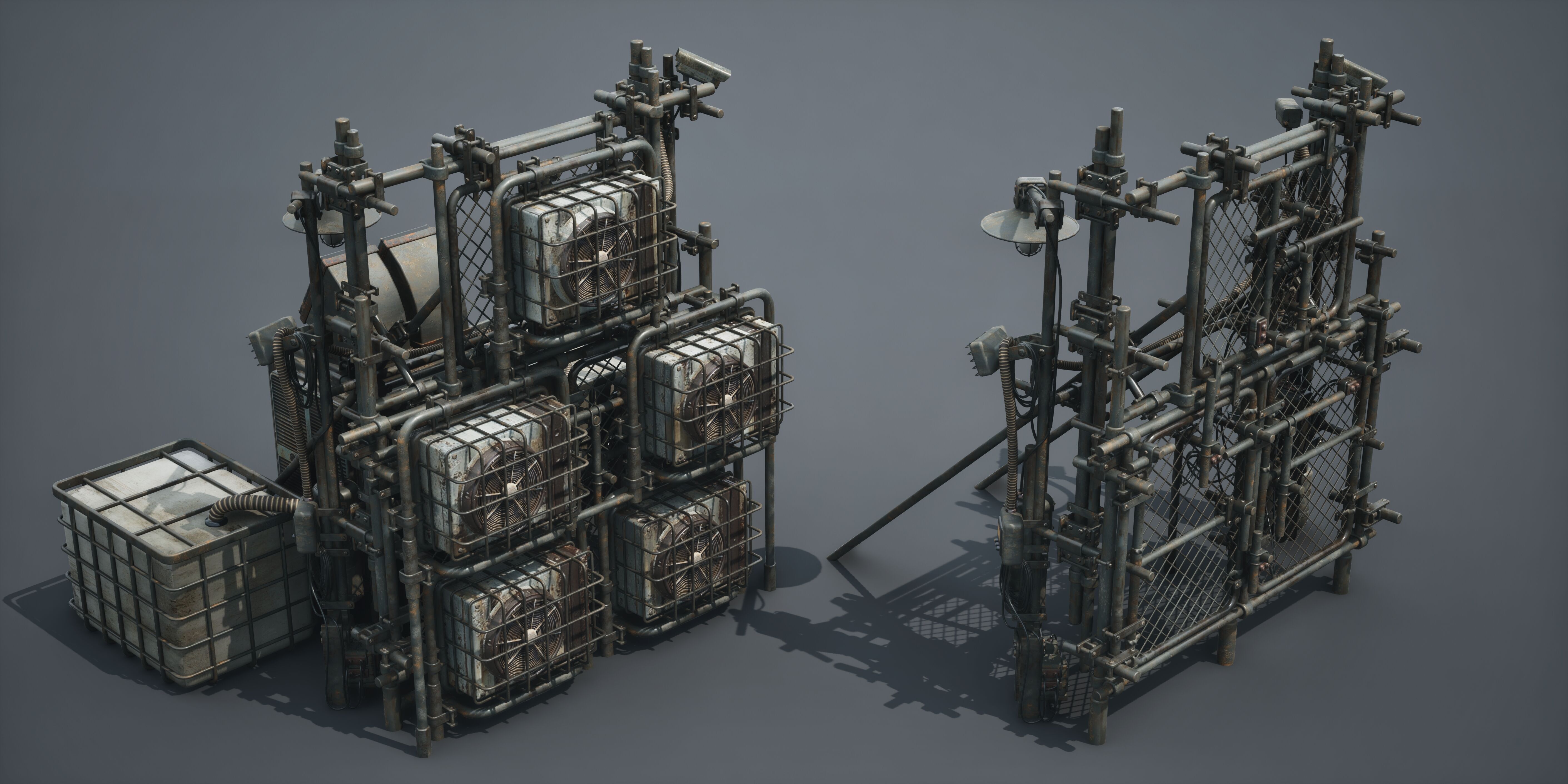 Post Apocalypse Survivor Environment Kitbash set 3D model_69