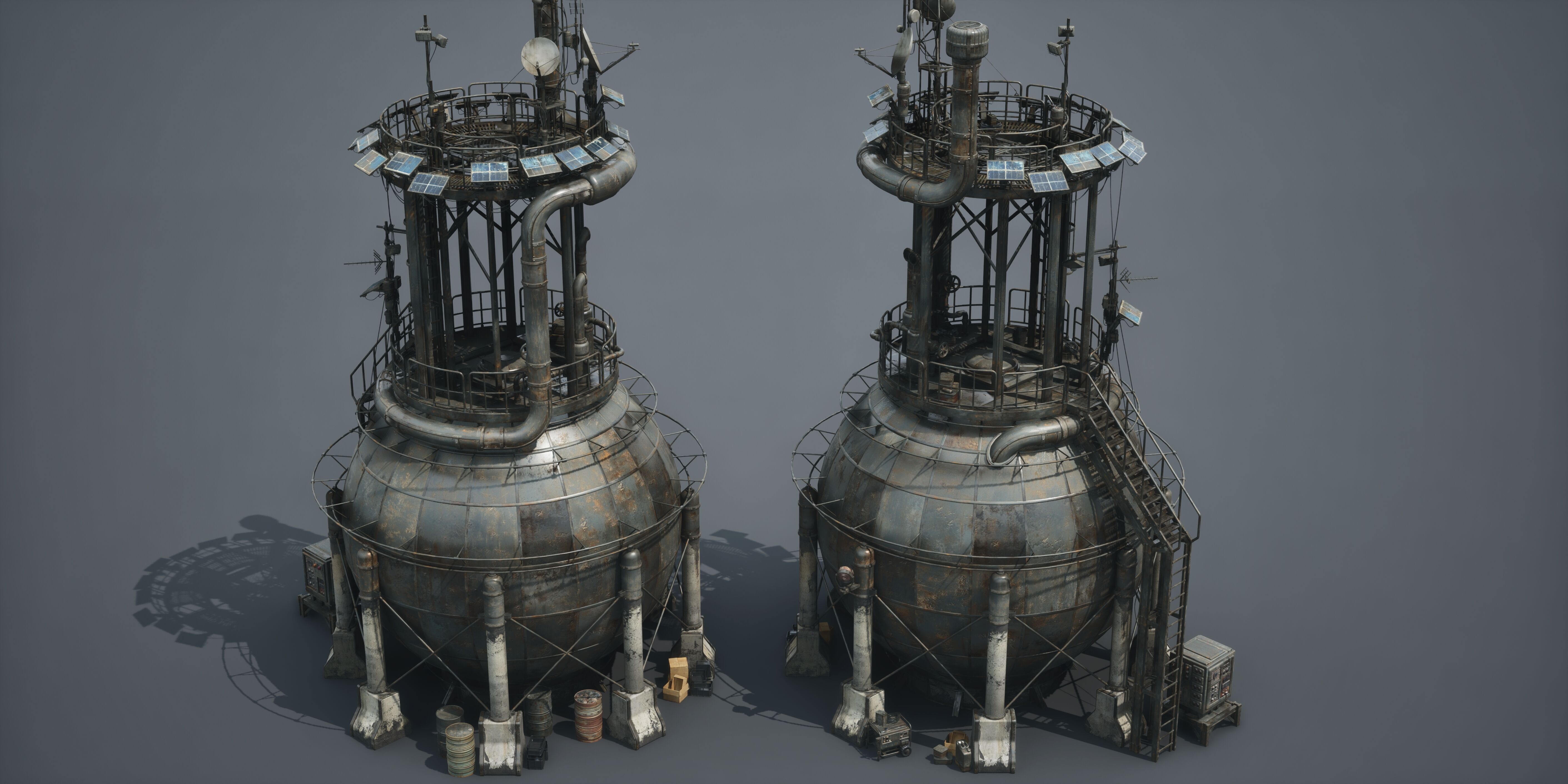 Post Apocalypse Survivor Environment Kitbash set 3D model_61