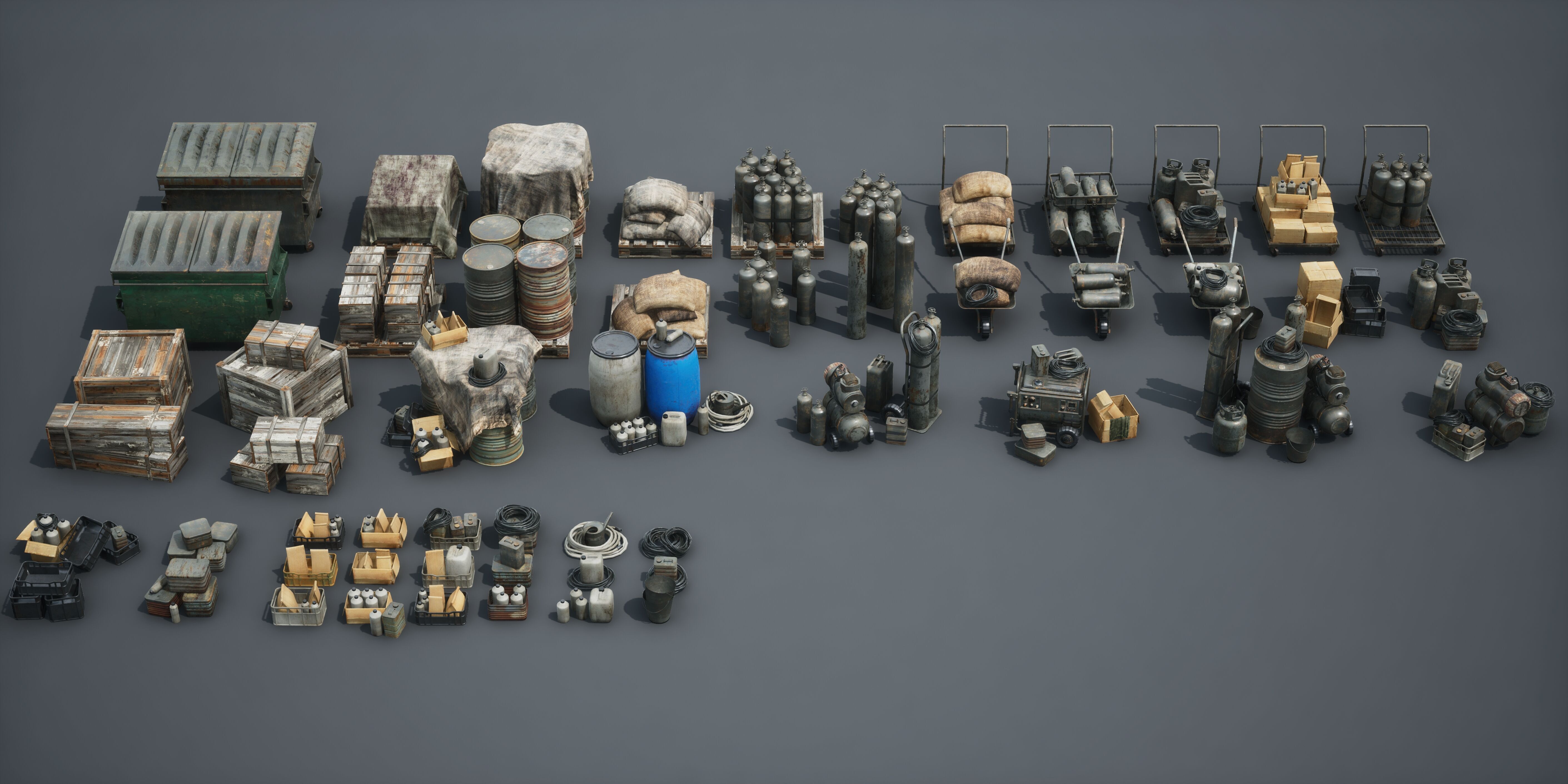 Post Apocalypse Survivor Environment Kitbash set 3D model_72