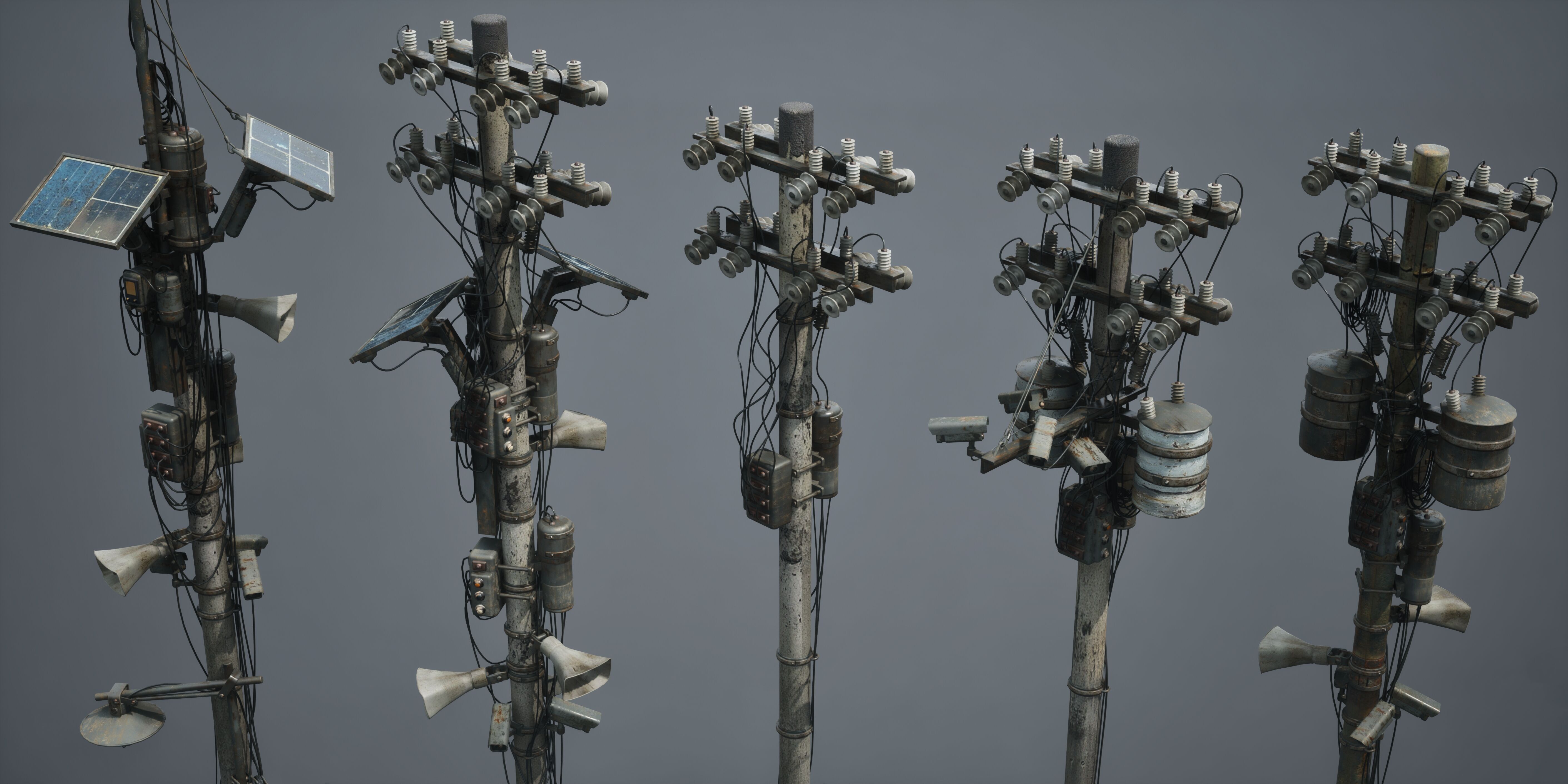 Post Apocalypse Survivor Environment Kitbash set 3D model_77