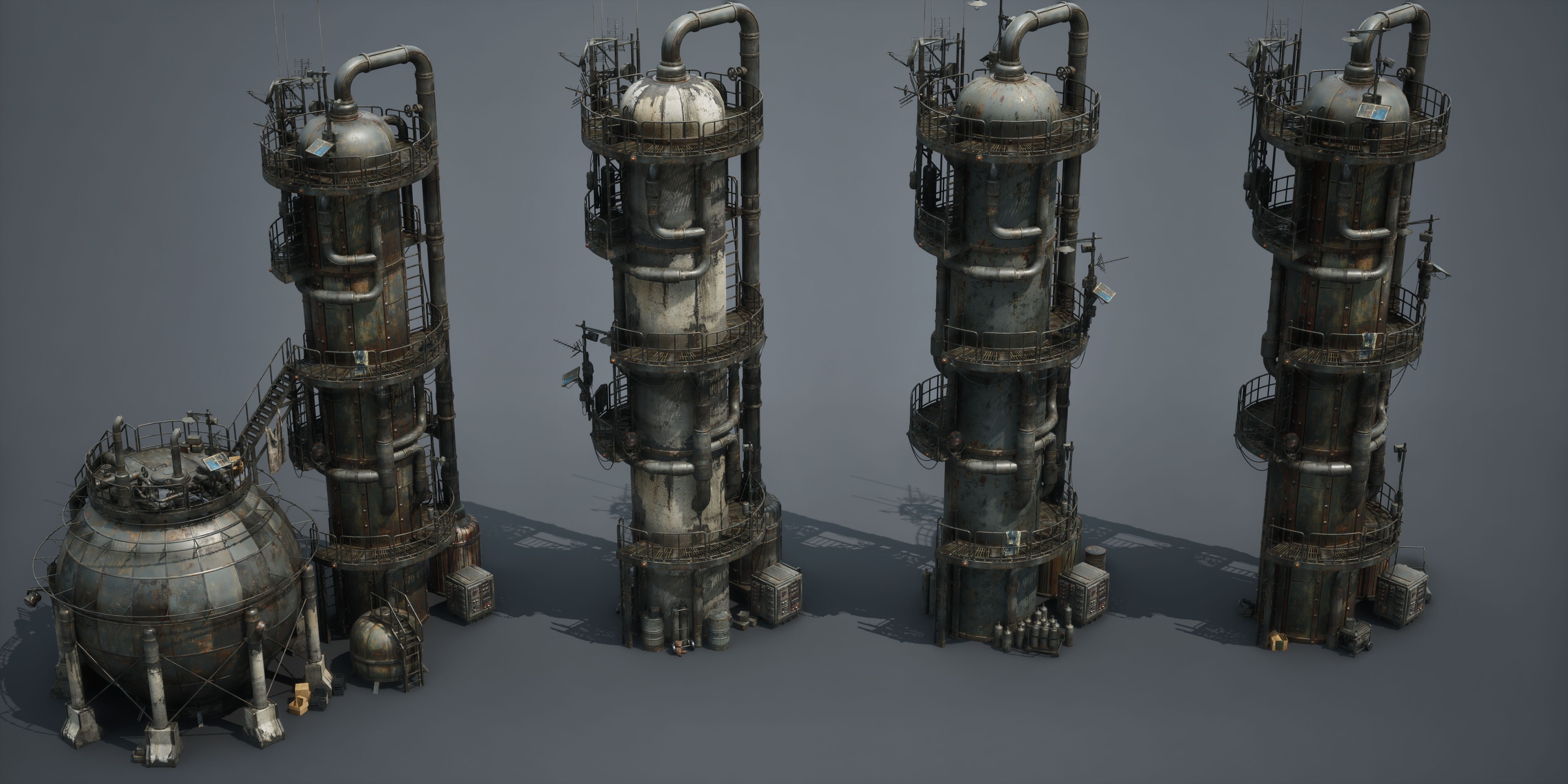 Post Apocalypse Survivor Environment Kitbash set 3D model_63