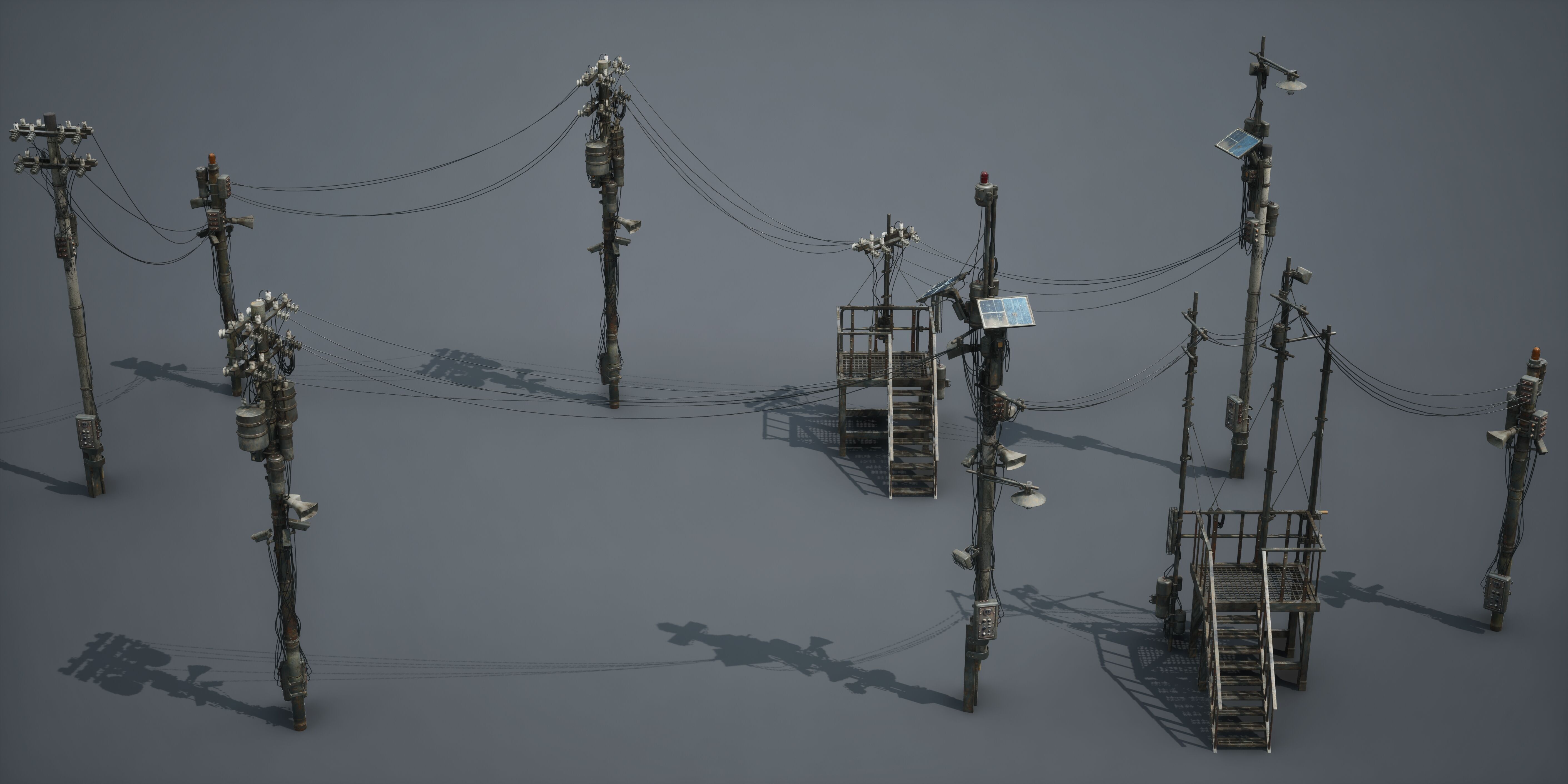 Post Apocalypse Survivor Environment Kitbash set 3D model_82