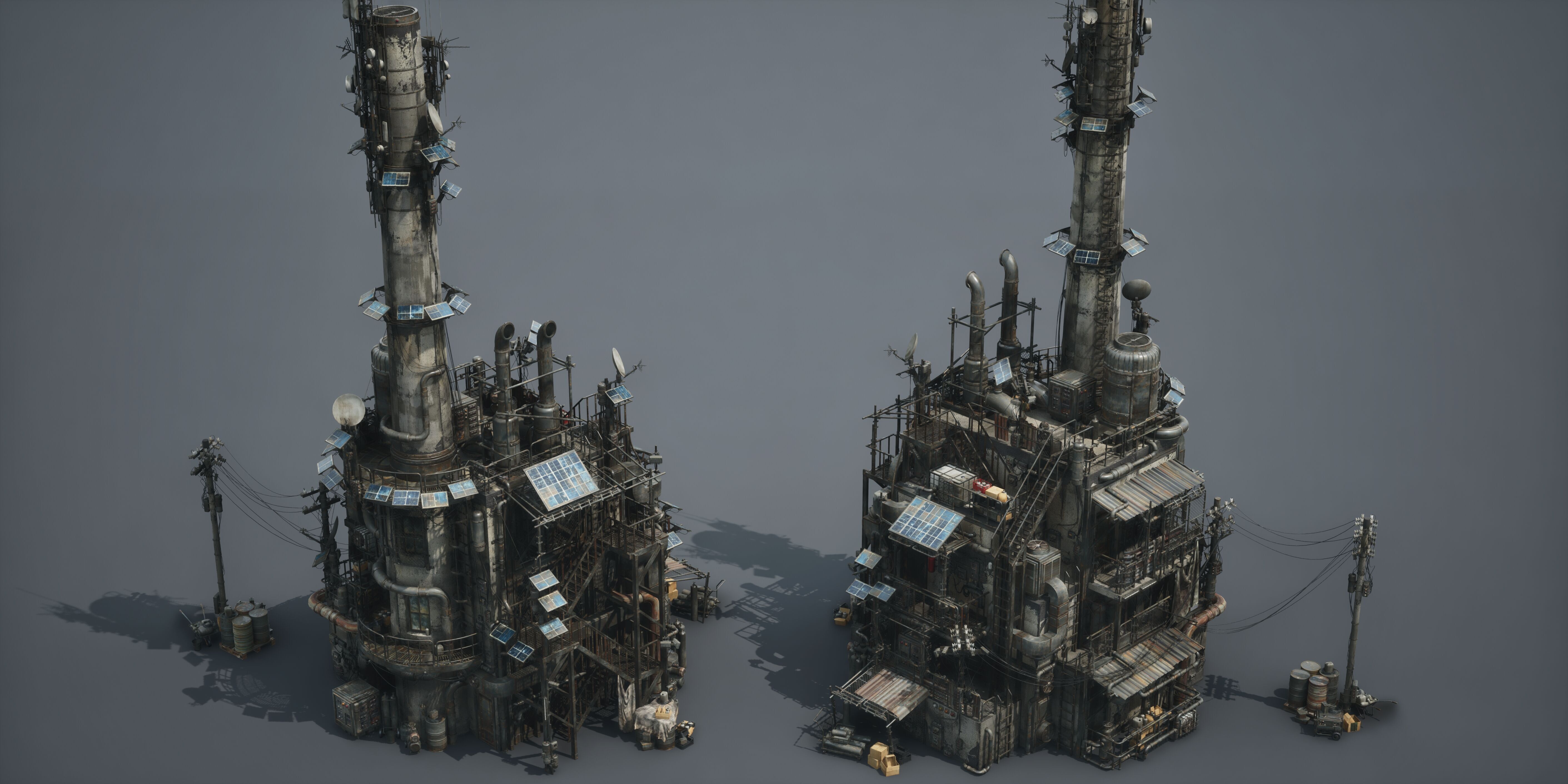 Post Apocalypse Survivor Environment Kitbash set 3D model_20