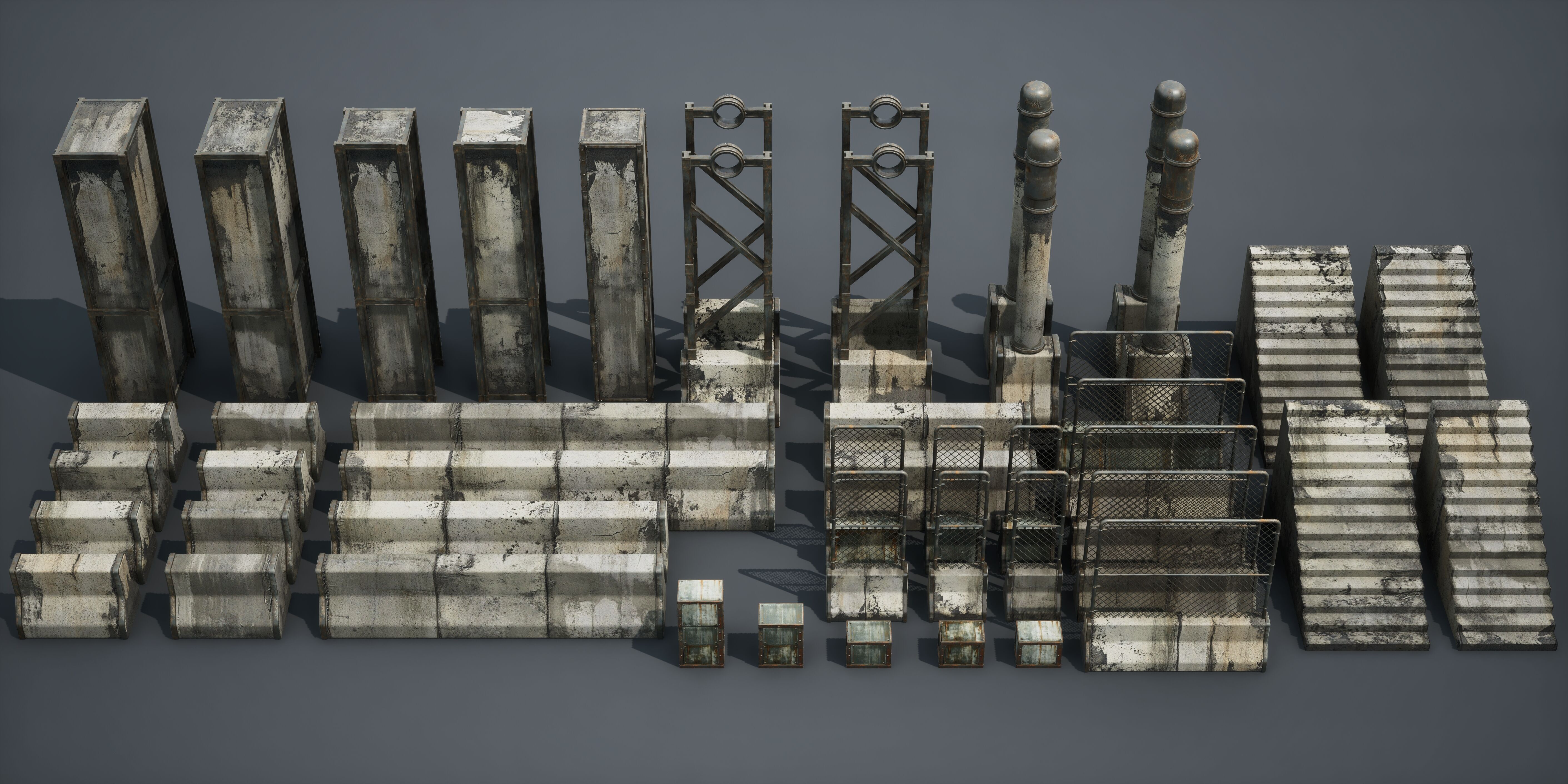 Post Apocalypse Survivor Environment Kitbash set 3D model_86