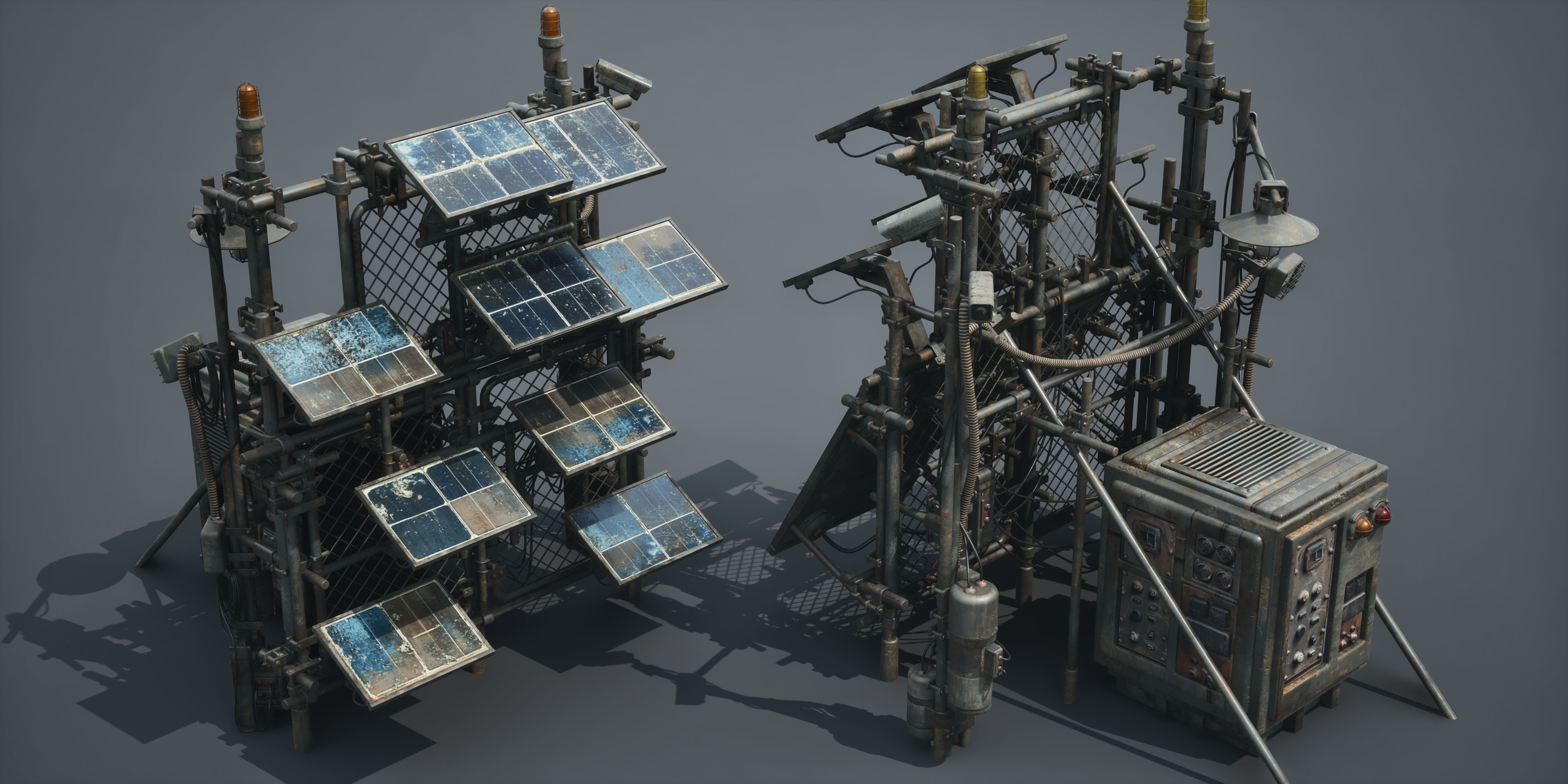 Post Apocalypse Survivor Environment Kitbash set 3D model_68