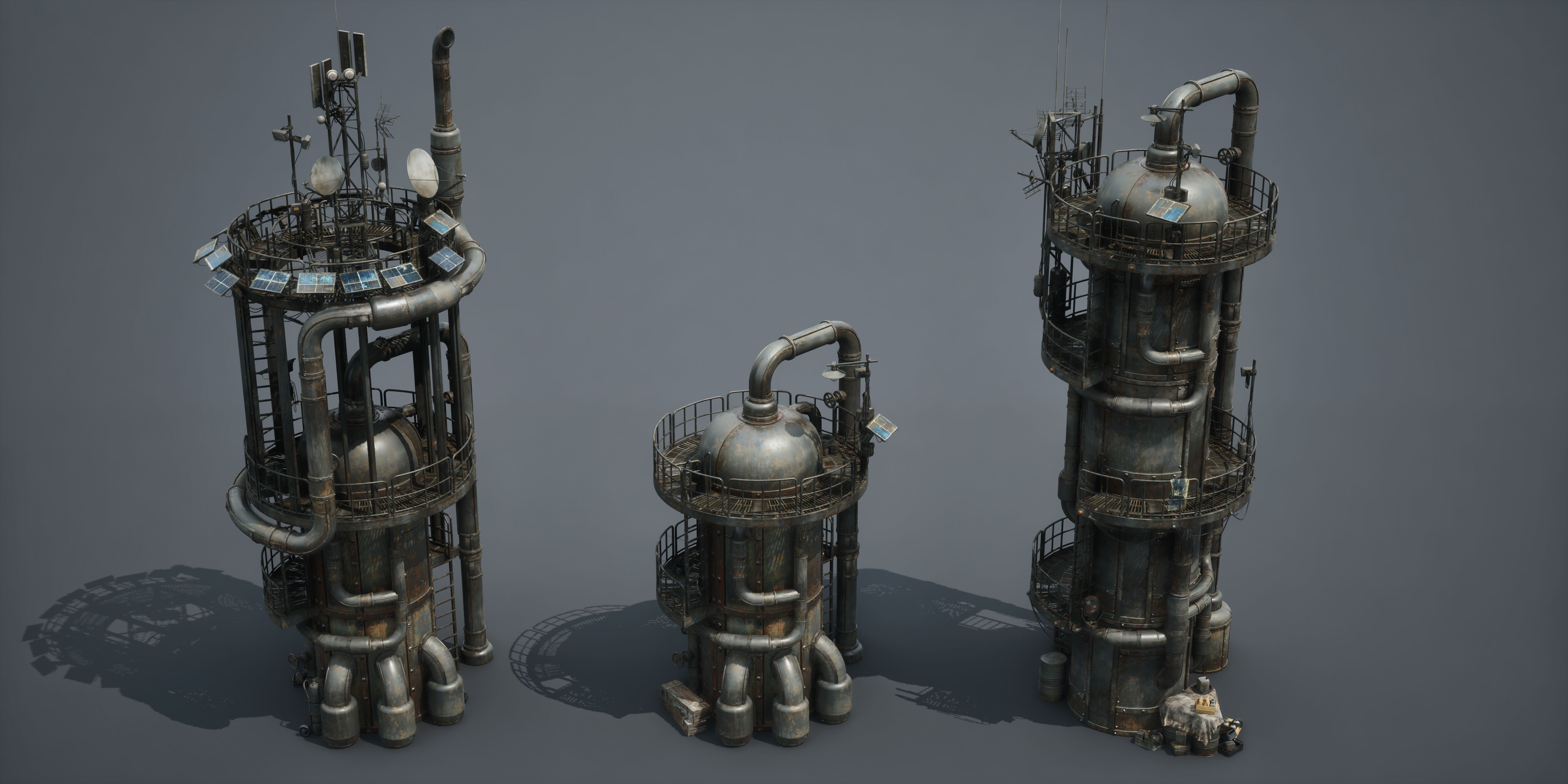 Post Apocalypse Survivor Environment Kitbash set 3D model_64