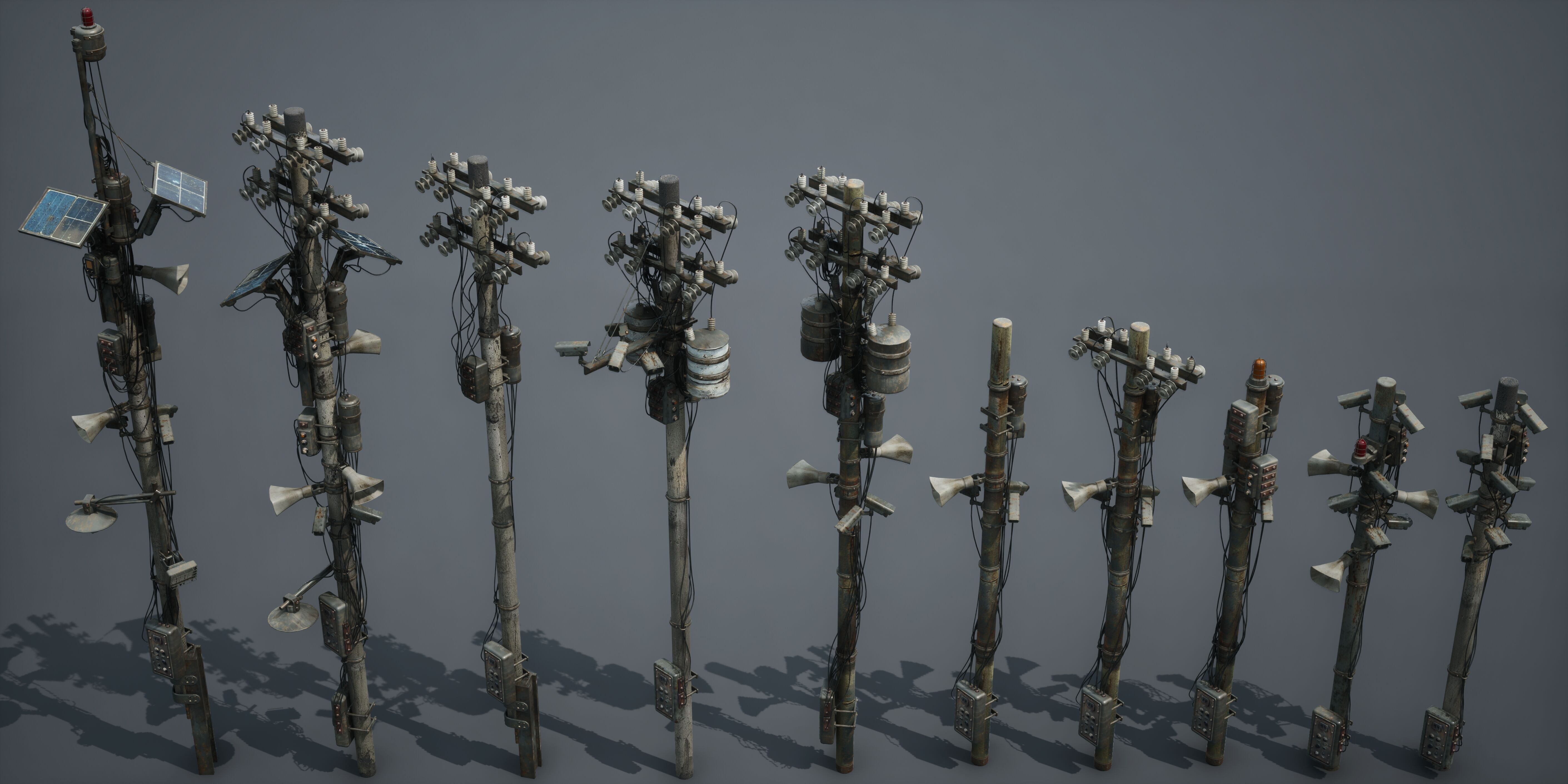 Post Apocalypse Survivor Environment Kitbash set 3D model_76