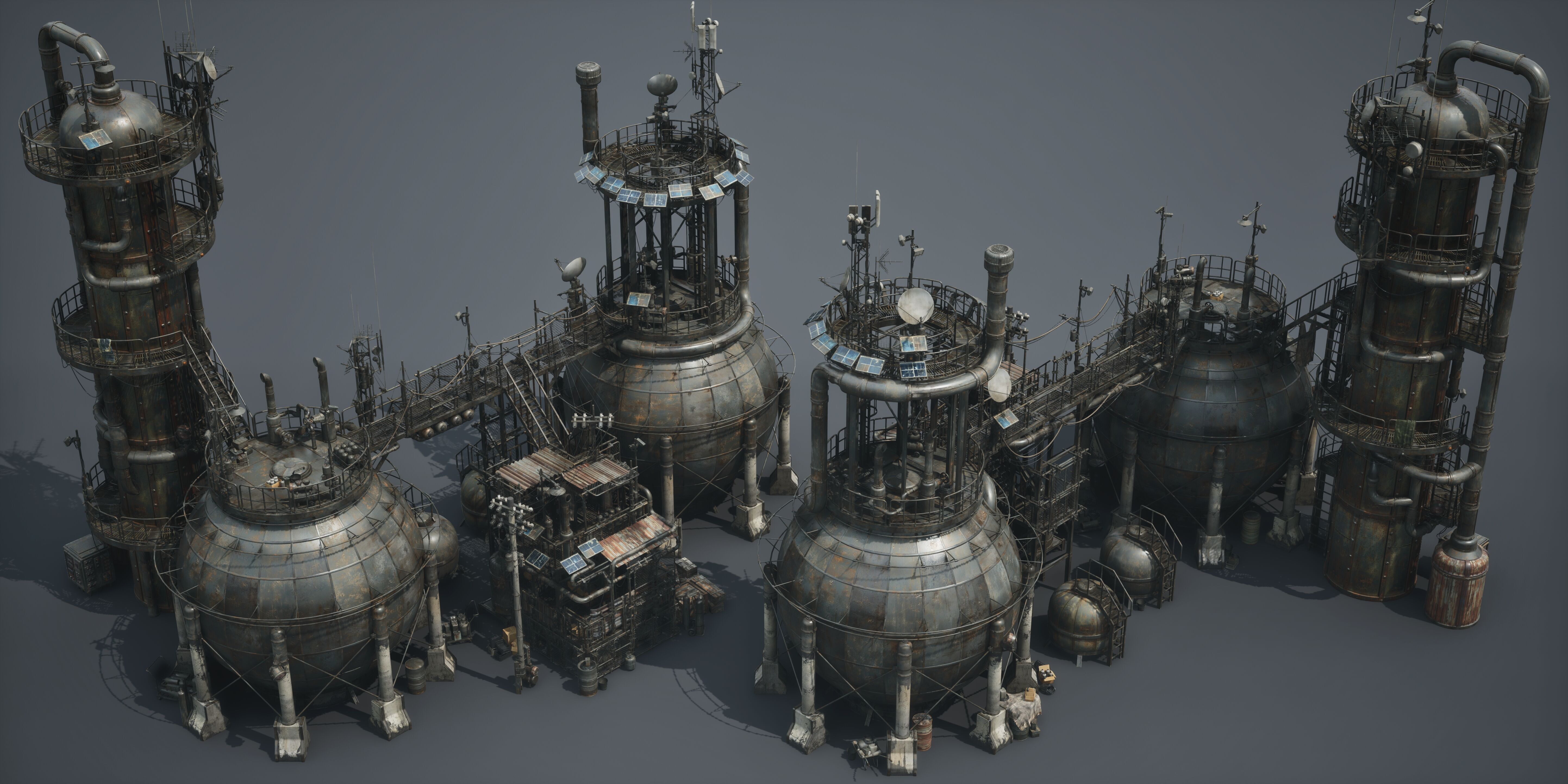 Post Apocalypse Survivor Environment Kitbash set 3D model_66
