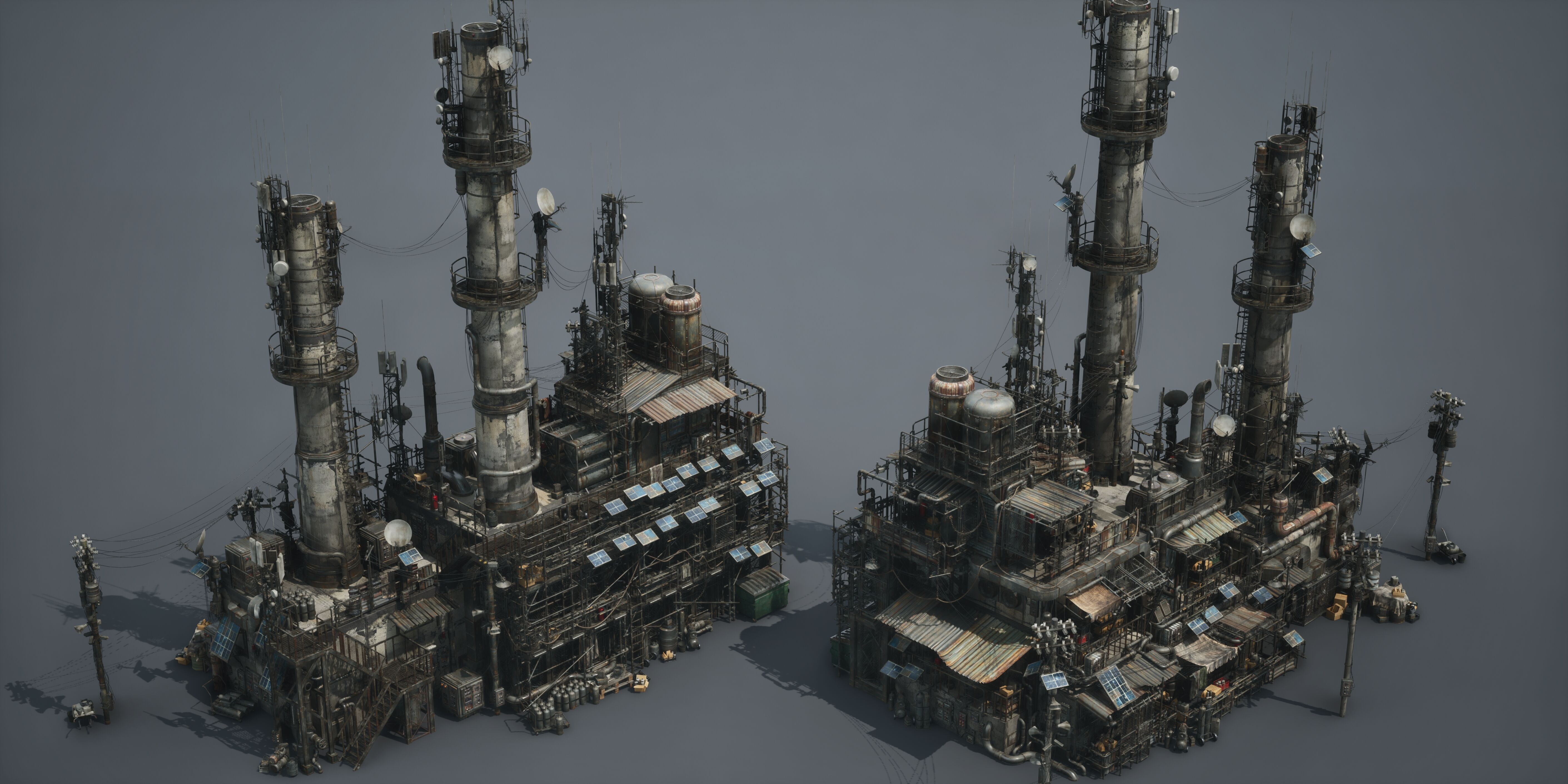 Post Apocalypse Survivor Environment Kitbash set 3D model_22