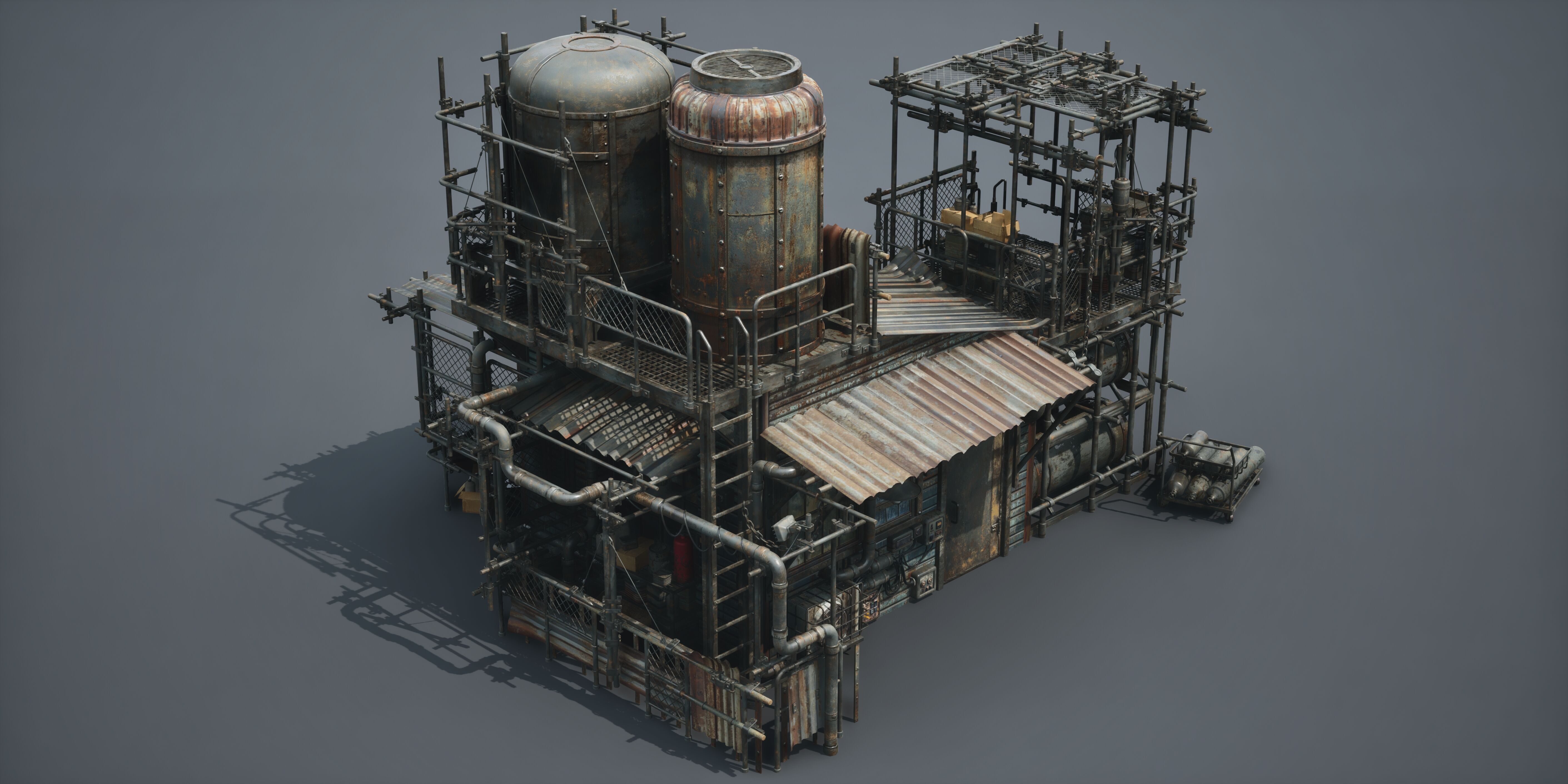 Post Apocalypse Survivor Environment Kitbash set 3D model_50