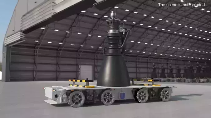 Raptor Rocket Engine on Transport Platform 3D model