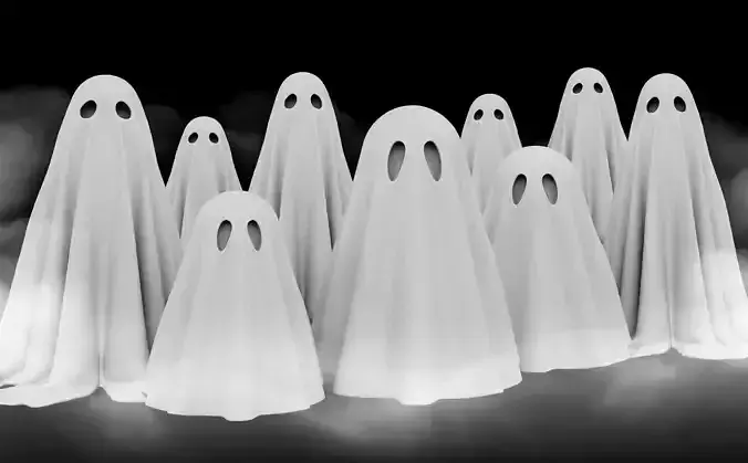 Cartoon Ghost 3D Model Stylized Halloween Decoration Low-poly 3D model