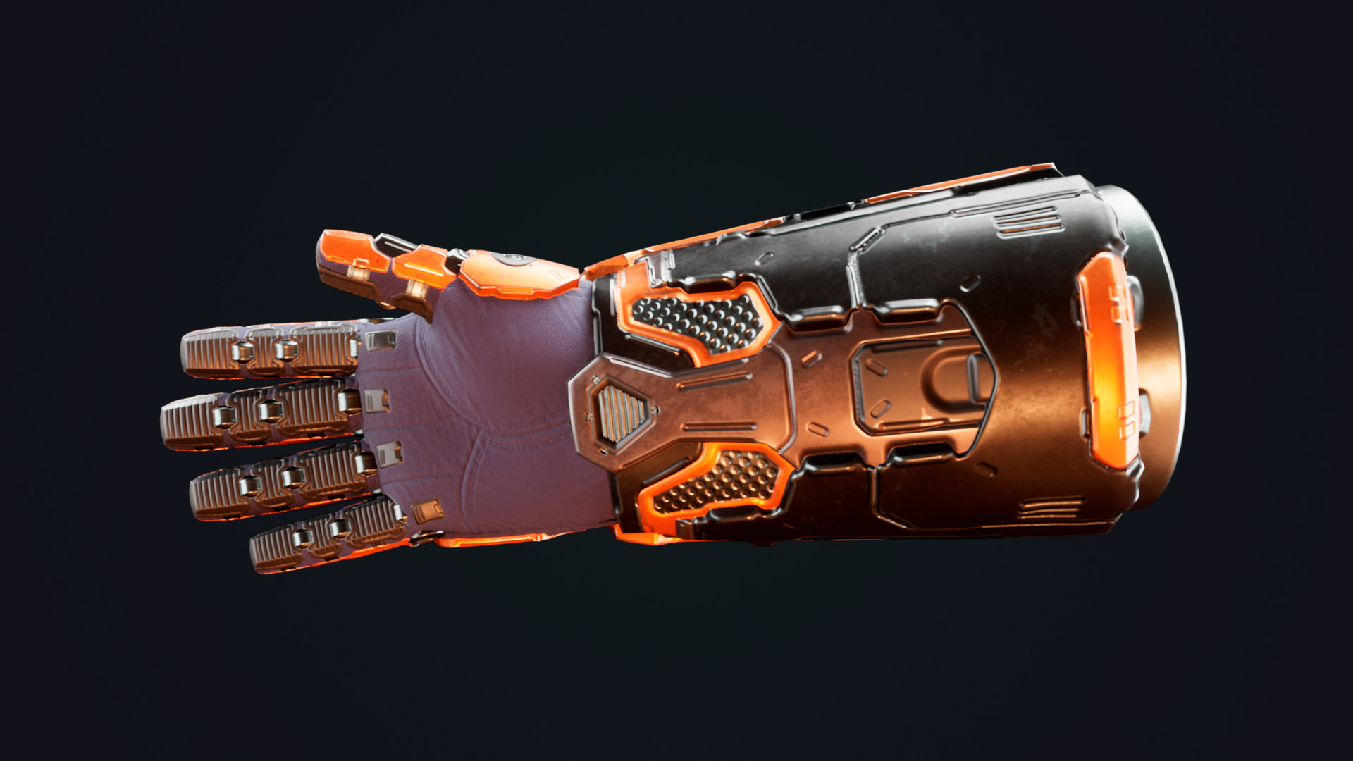 Sci-fi Power Gloves Low-poly 3D model_4