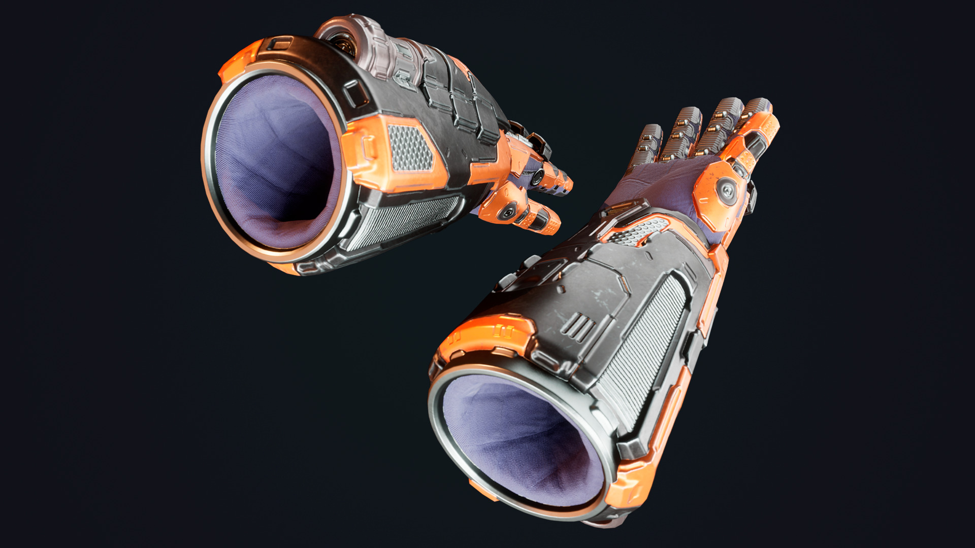 Sci-fi Power Gloves Low-poly 3D model_5
