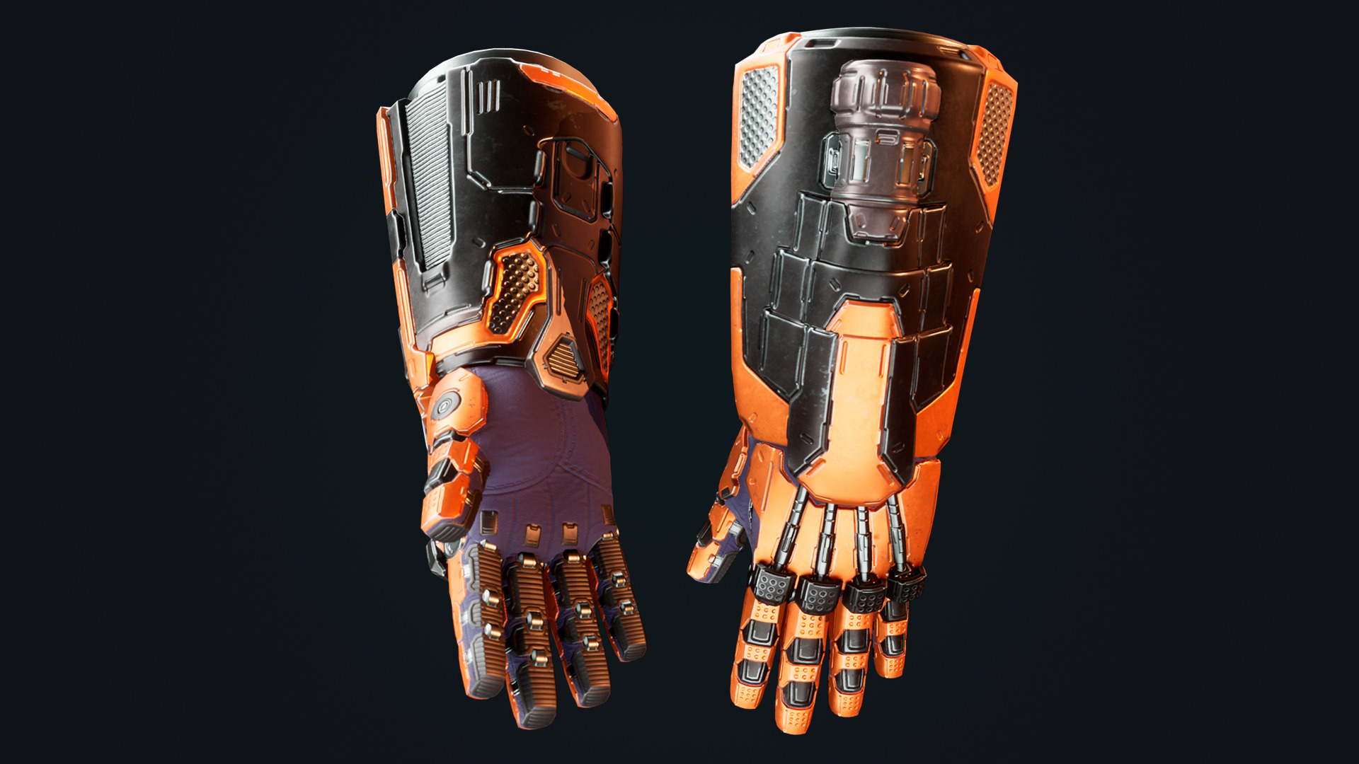 Sci-fi Power Gloves Low-poly 3D model_2