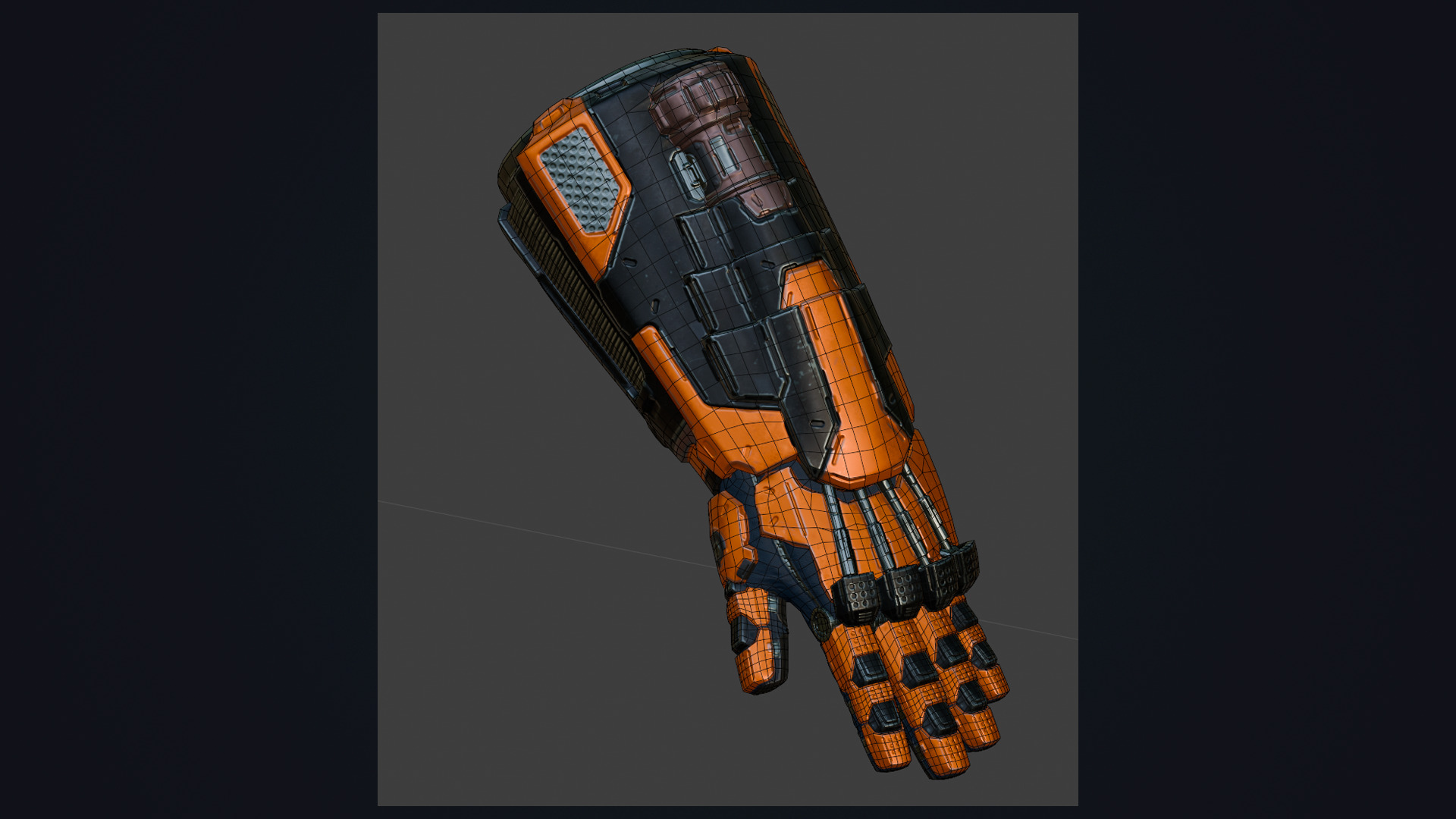 Sci-fi Power Gloves Low-poly 3D model_7