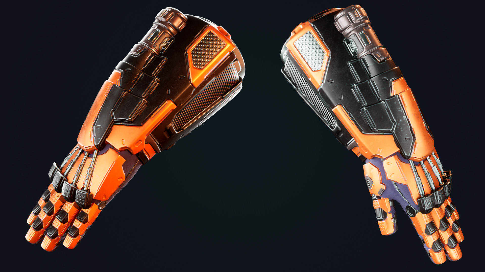 Sci-fi Power Gloves Low-poly 3D model_3