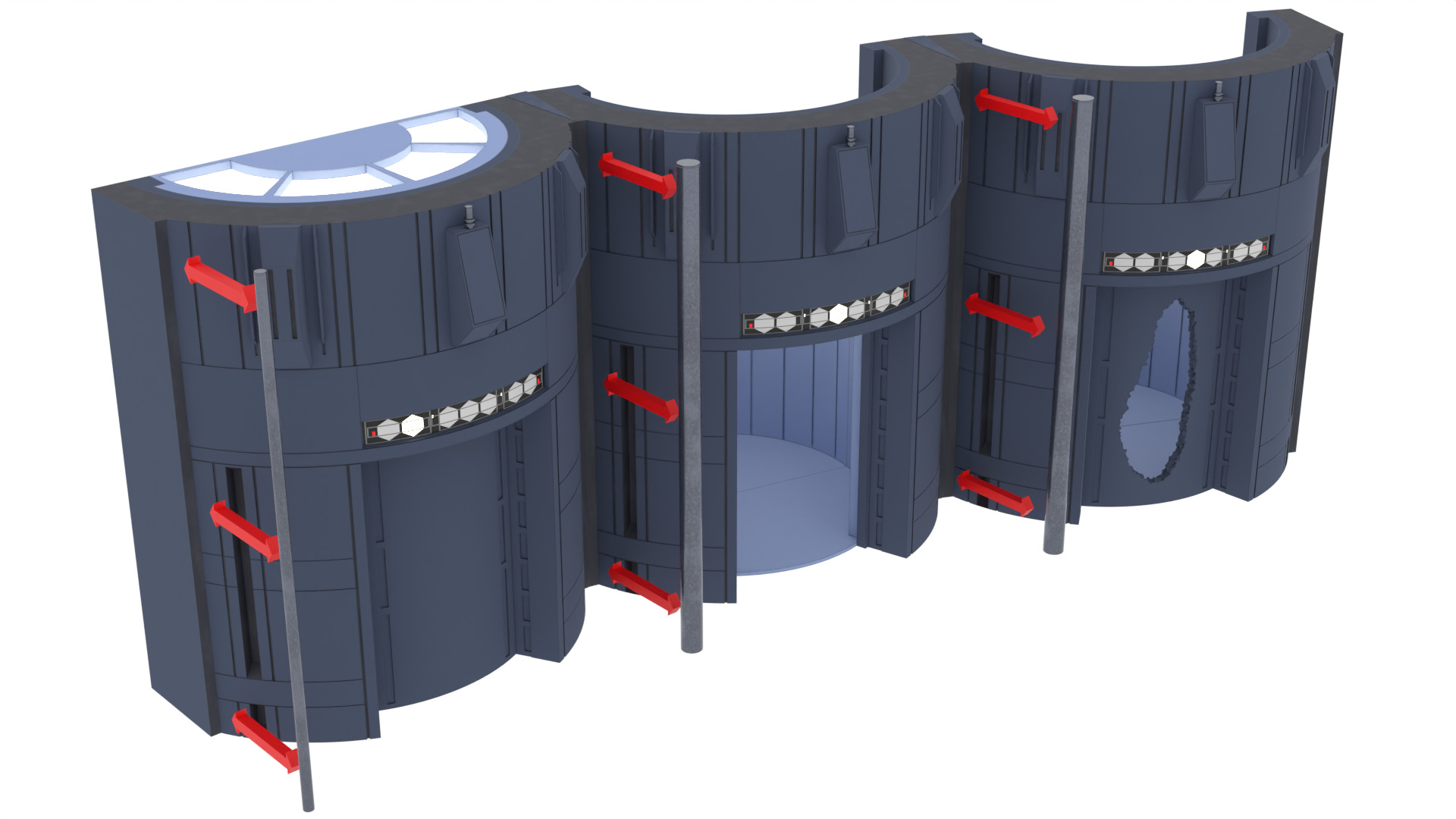 Set 2c - Death Star Elevators 1-6 Scale Hottoys  3D print model_30