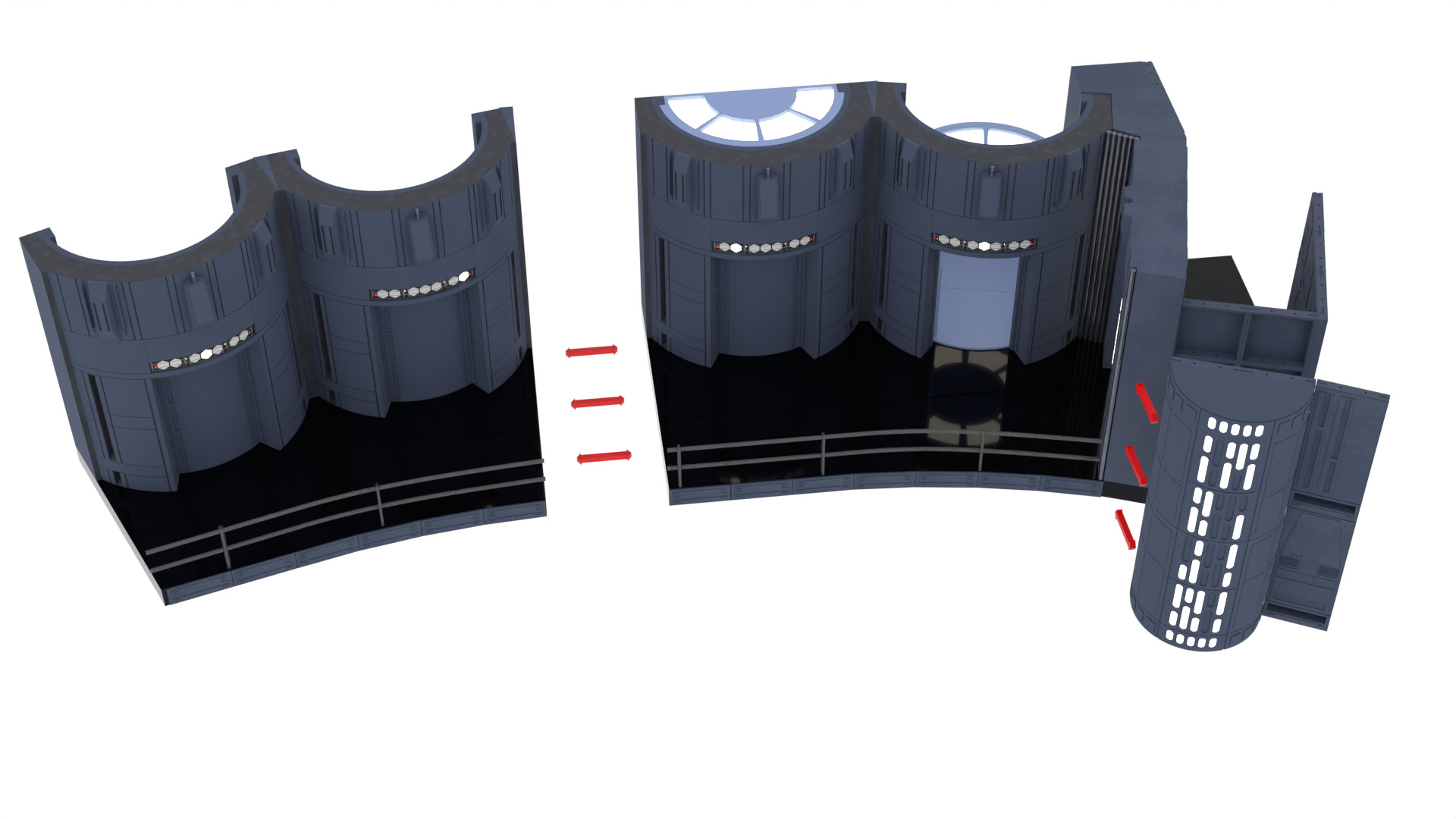 Set 2c - Death Star Elevators 1-6 Scale Hottoys  3D print model_49