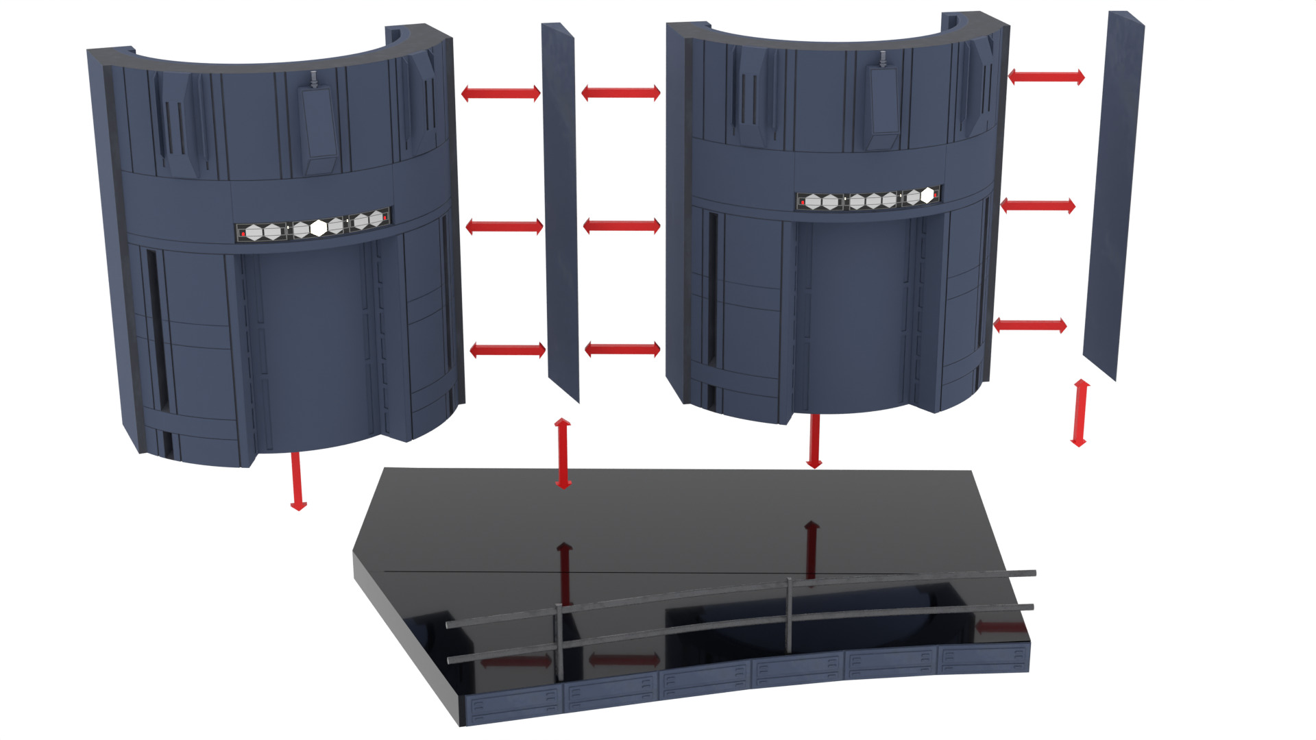 Set 2c - Death Star Elevators 1-6 Scale Hottoys  3D print model_47