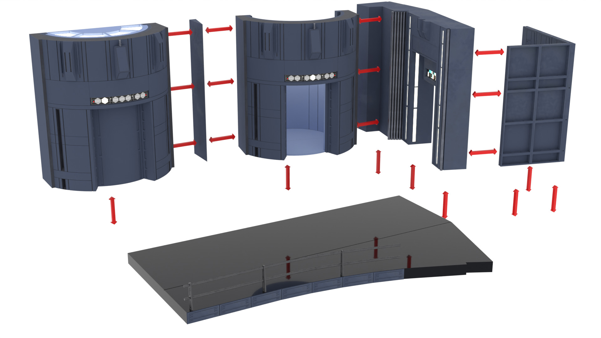 Set 2c - Death Star Elevators 1-6 Scale Hottoys  3D print model_42