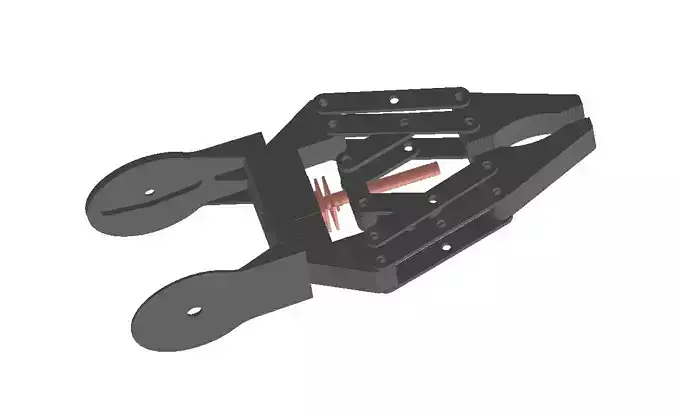 3D Robotic Gripper with DC Motor and Gearbox