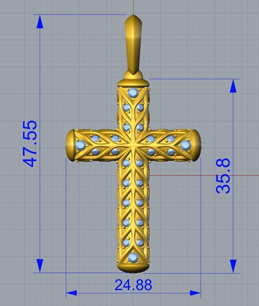 Cross 3DM STL OBJ model for 3D printing and CNC 3D print model_7
